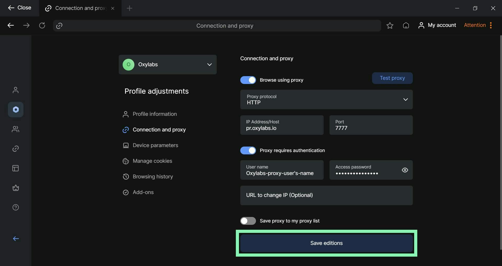 Configuring Residential Proxies