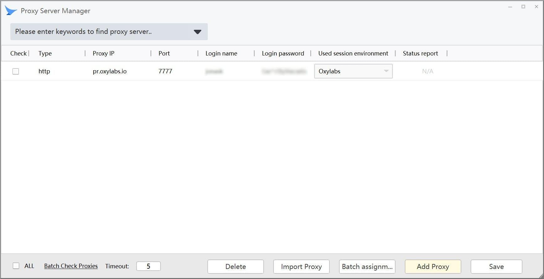 Managing a proxy list