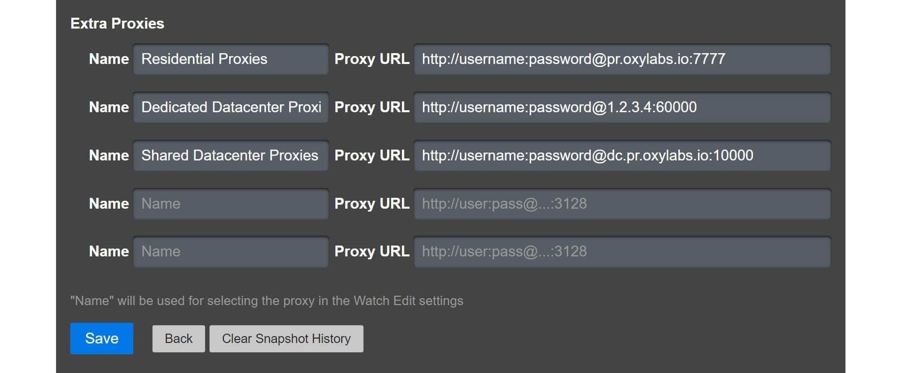 Configuring Oxylabs proxies
