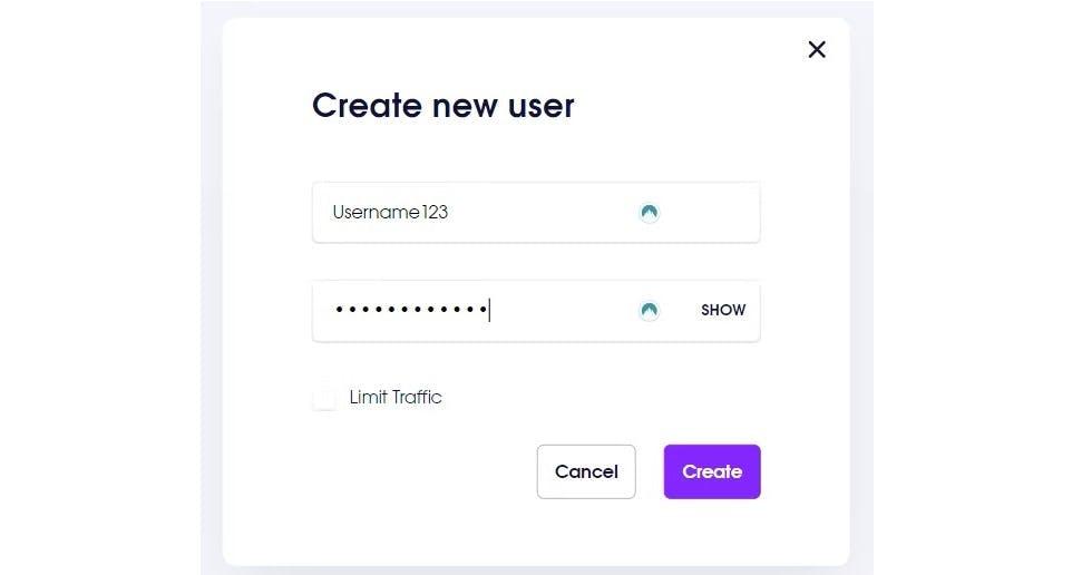 Creating a new Oxylabs sub-user
