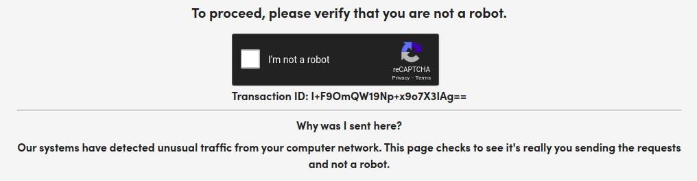 reCAPTCHA protection page