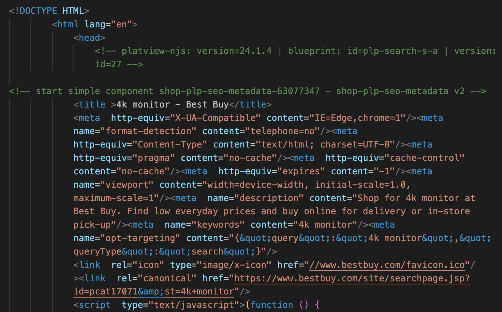 An HTML file with HTML content