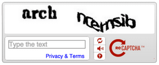 Sound-based CAPTCHA example