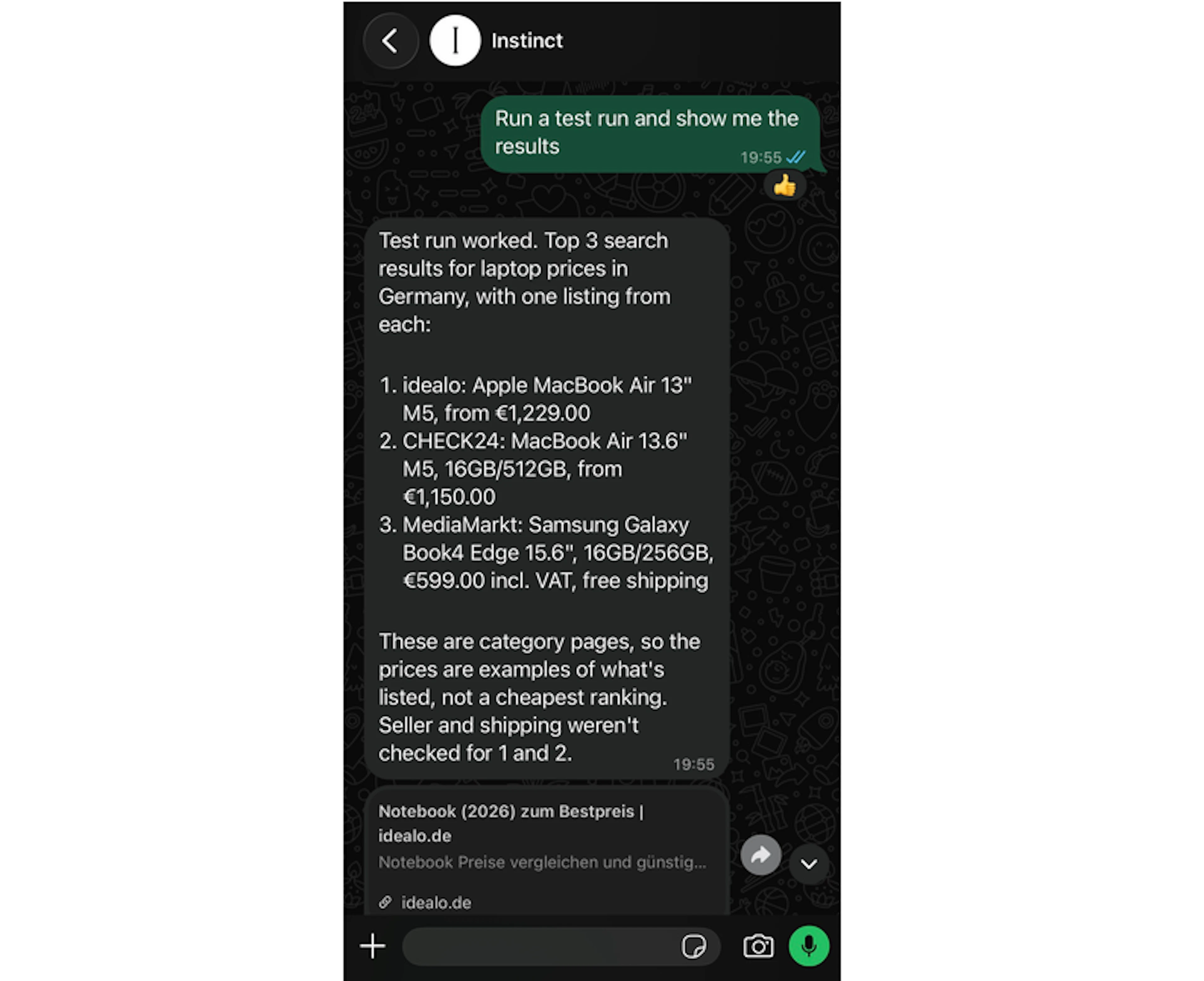 Instinct agent data collection workflow using Oxylabs Web API