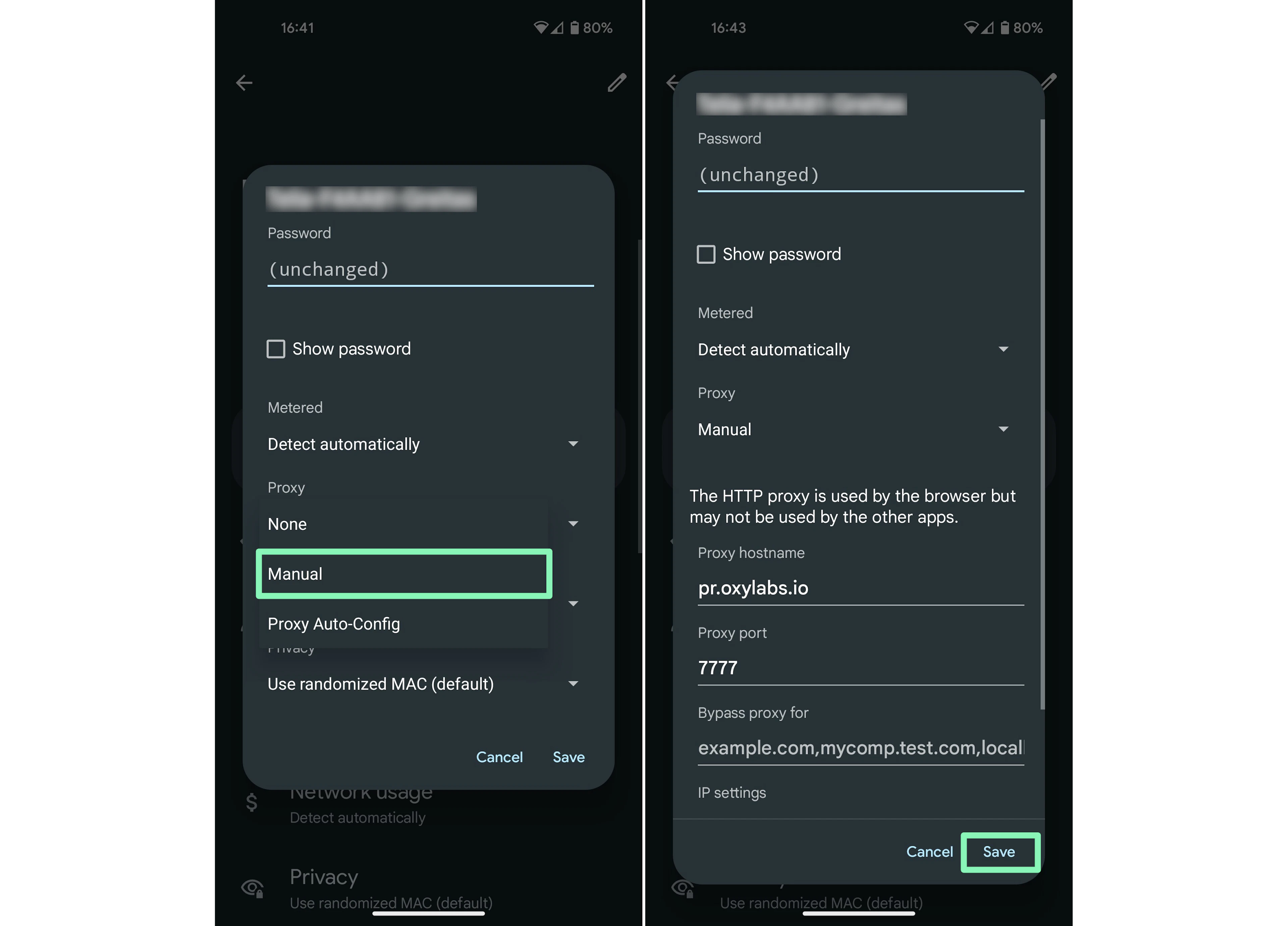 How to set up a proxy server for Android