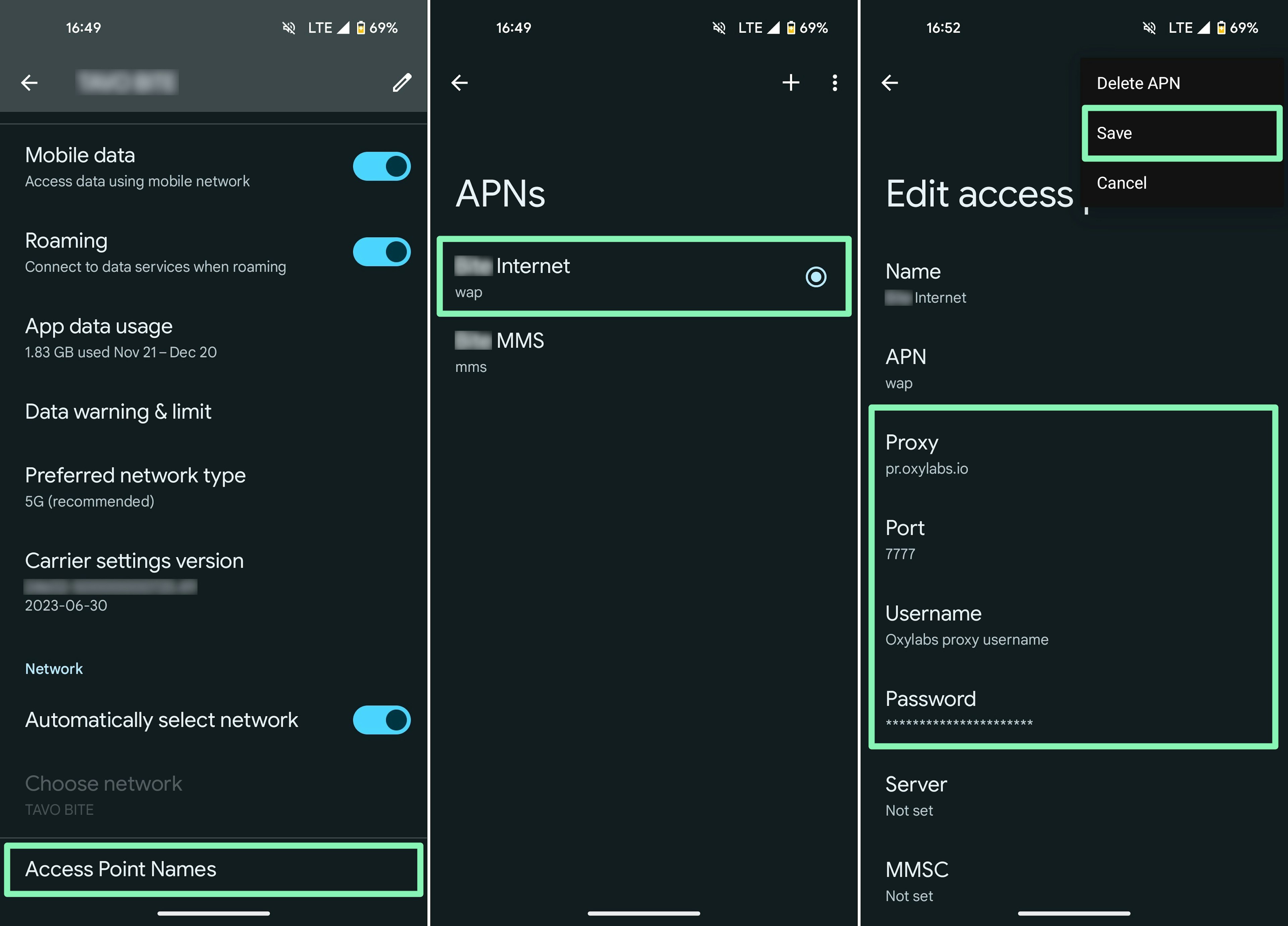 How to set up a proxy server for Android