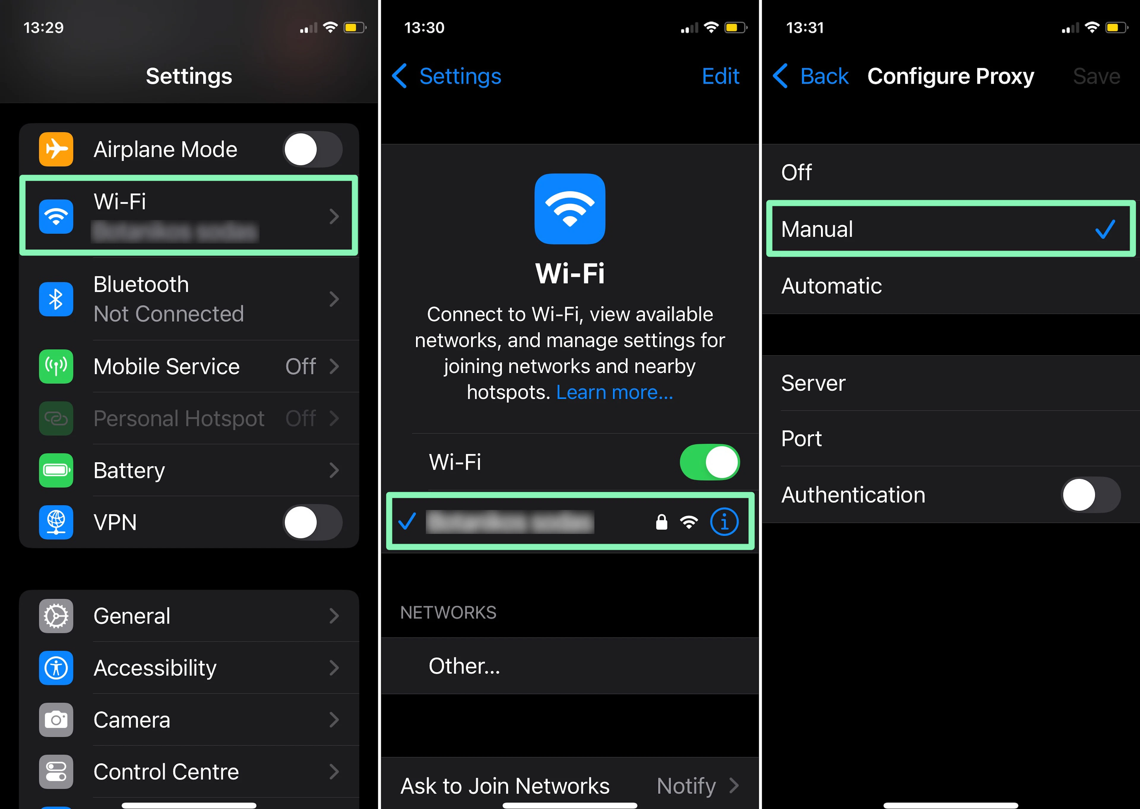 How to set up a proxy server for iOS