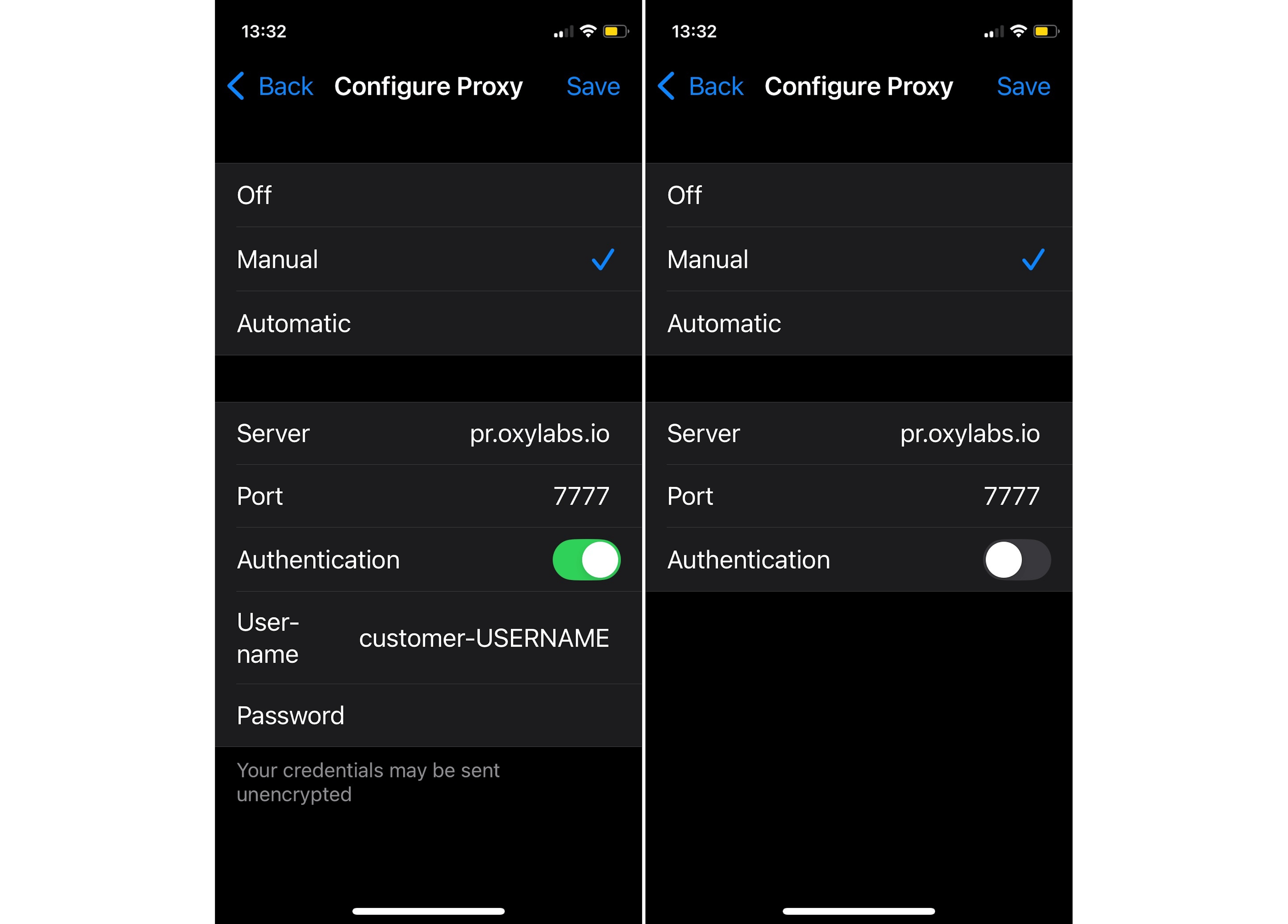 How to set up a proxy server for iOS