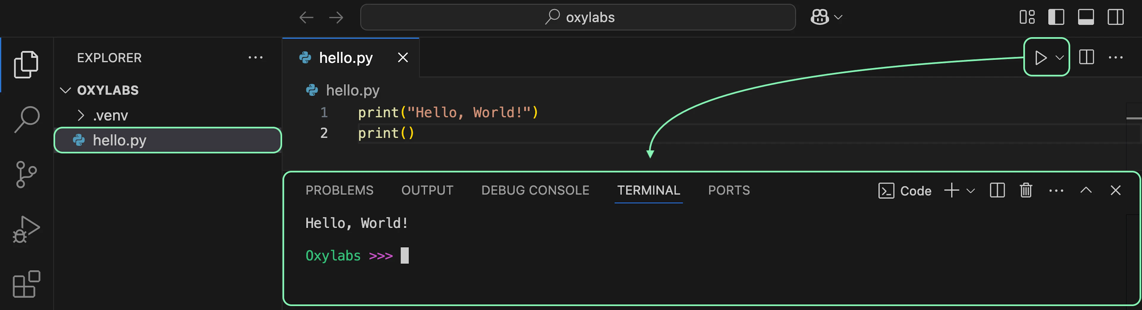 Running a Python file in VS Code
