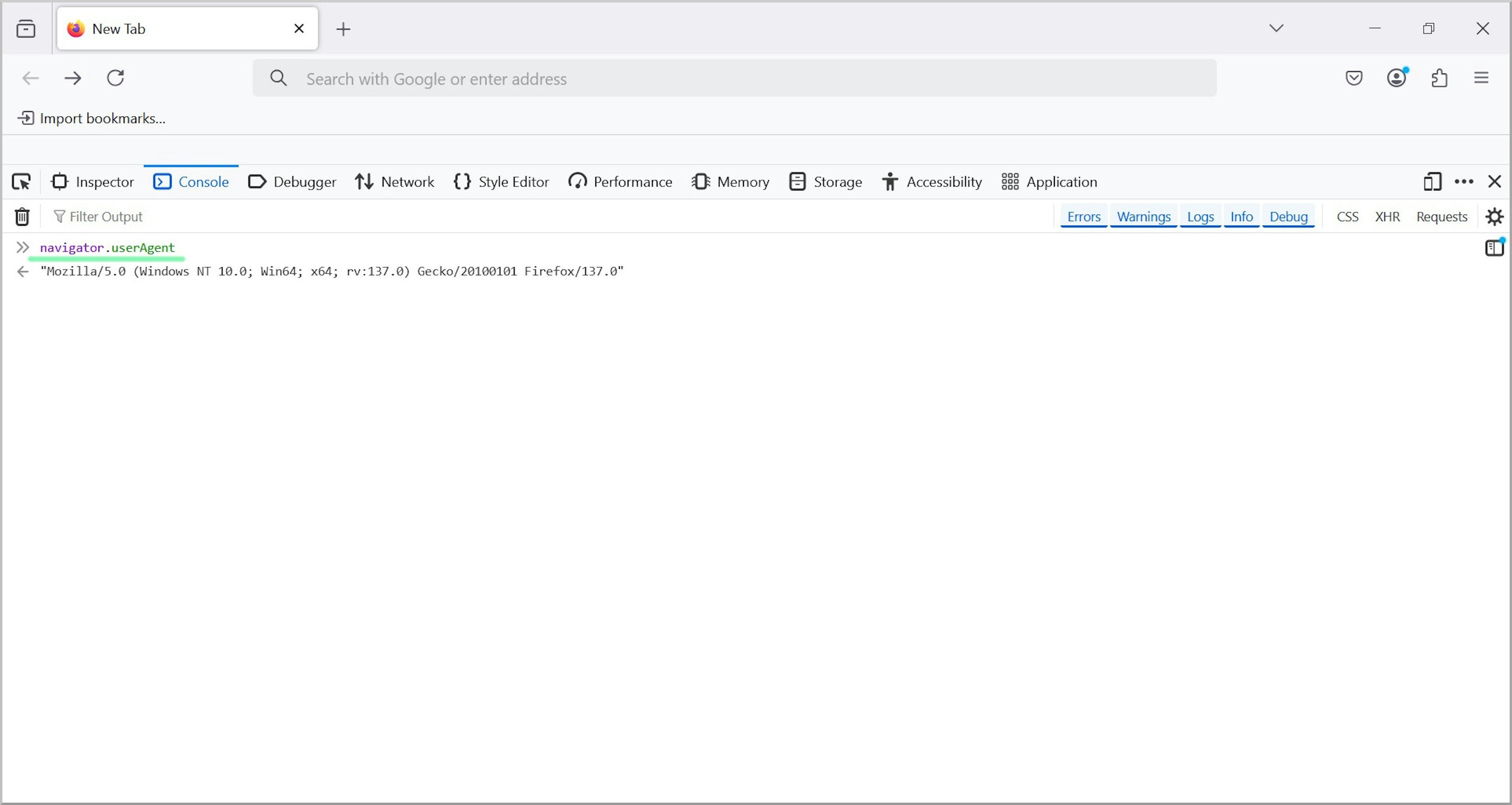 Mozilla Firefox user agent string