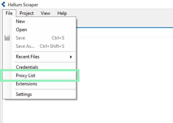Navigating to proxy settings