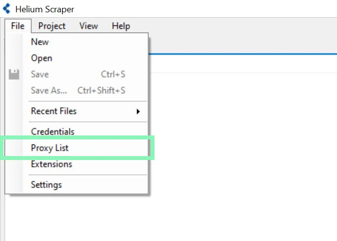 Navigating to proxy settings