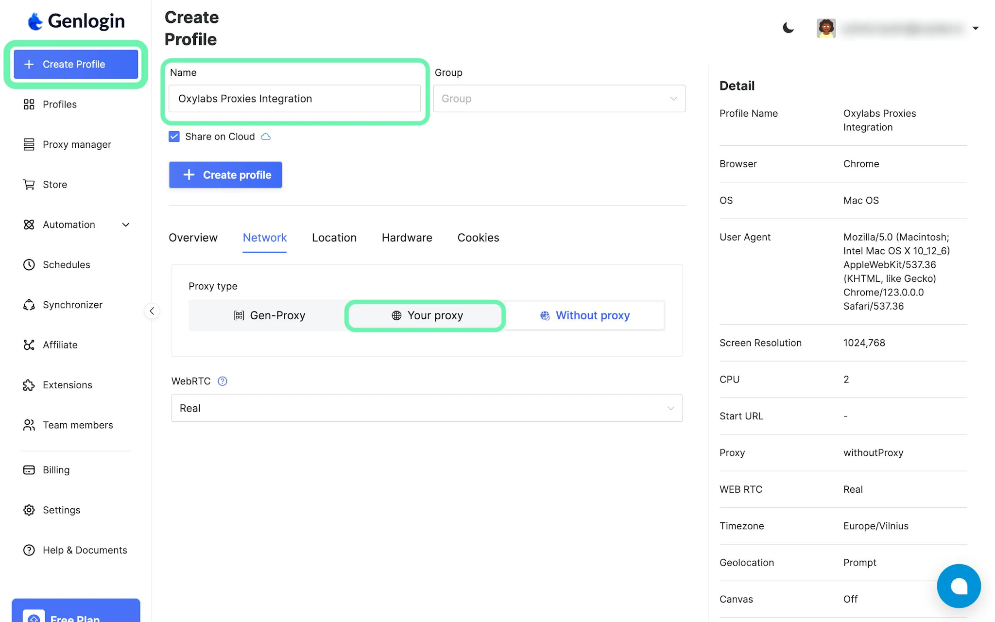 Proxy Integration with Genlogin