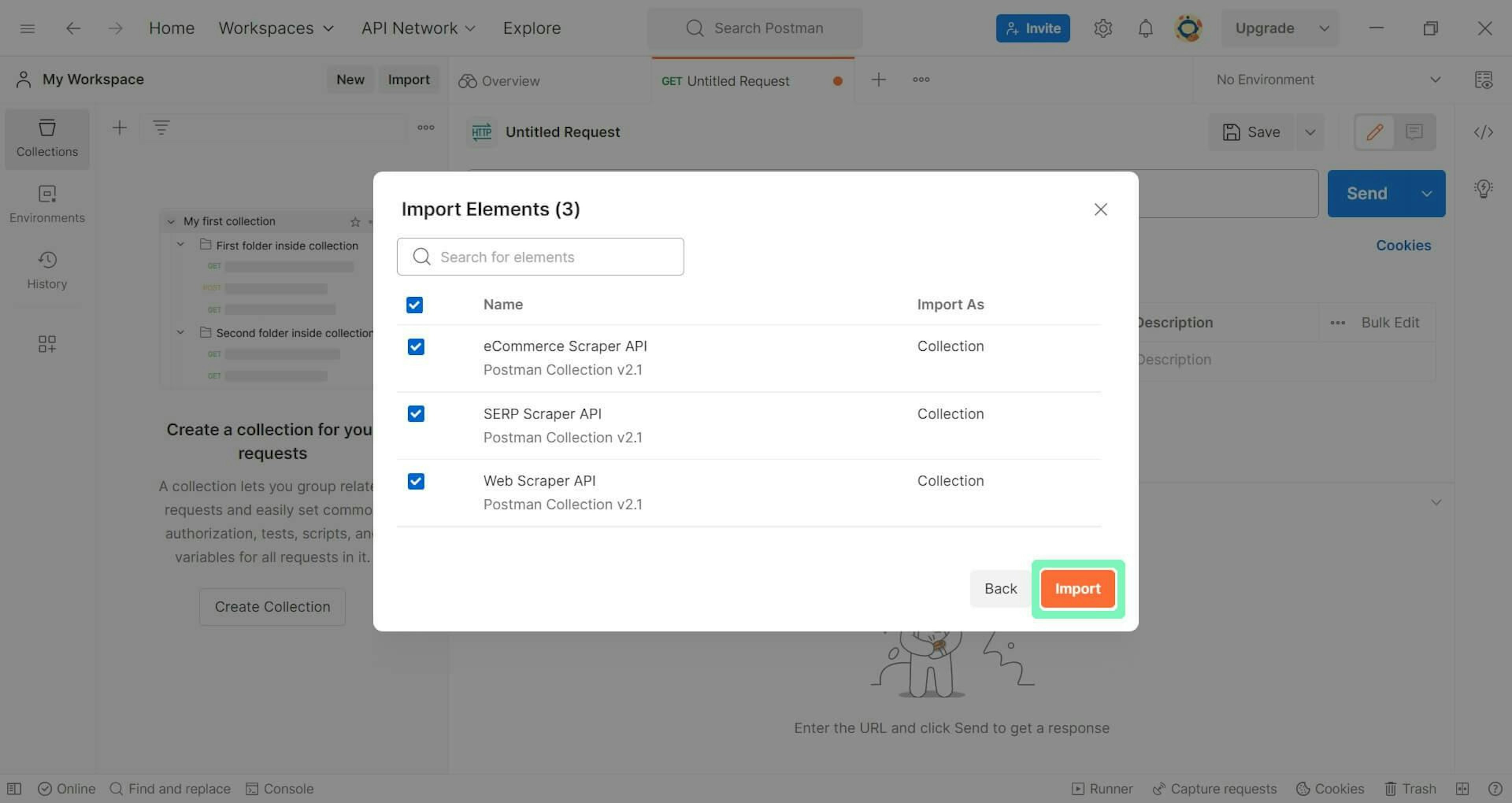 Importing collections
