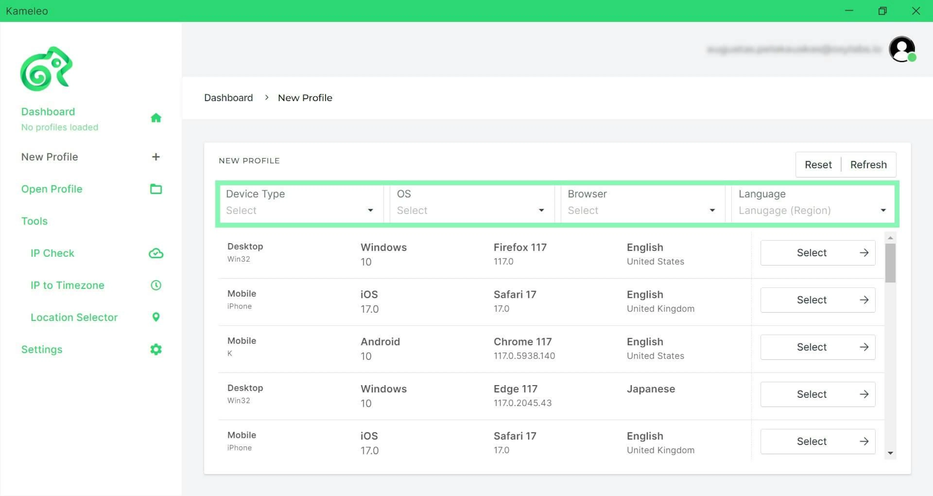 Configuring profile settings