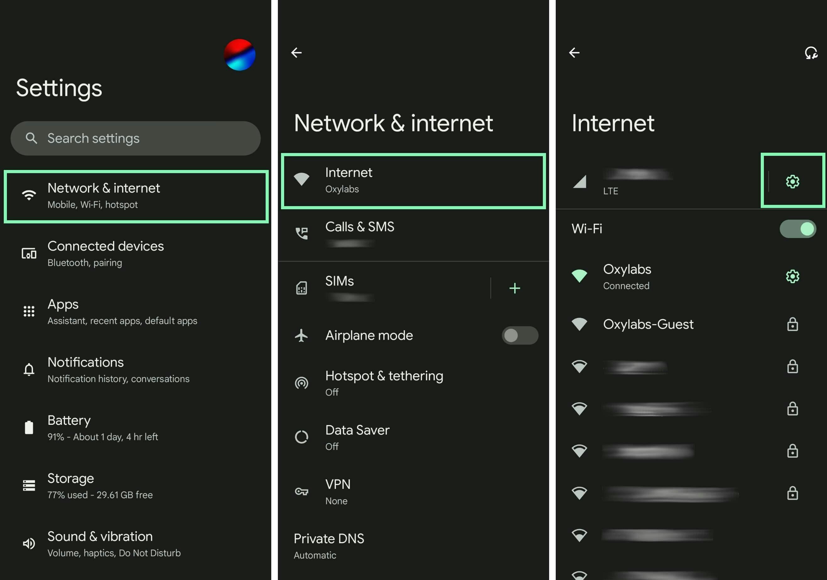 Configuring mobile network settings