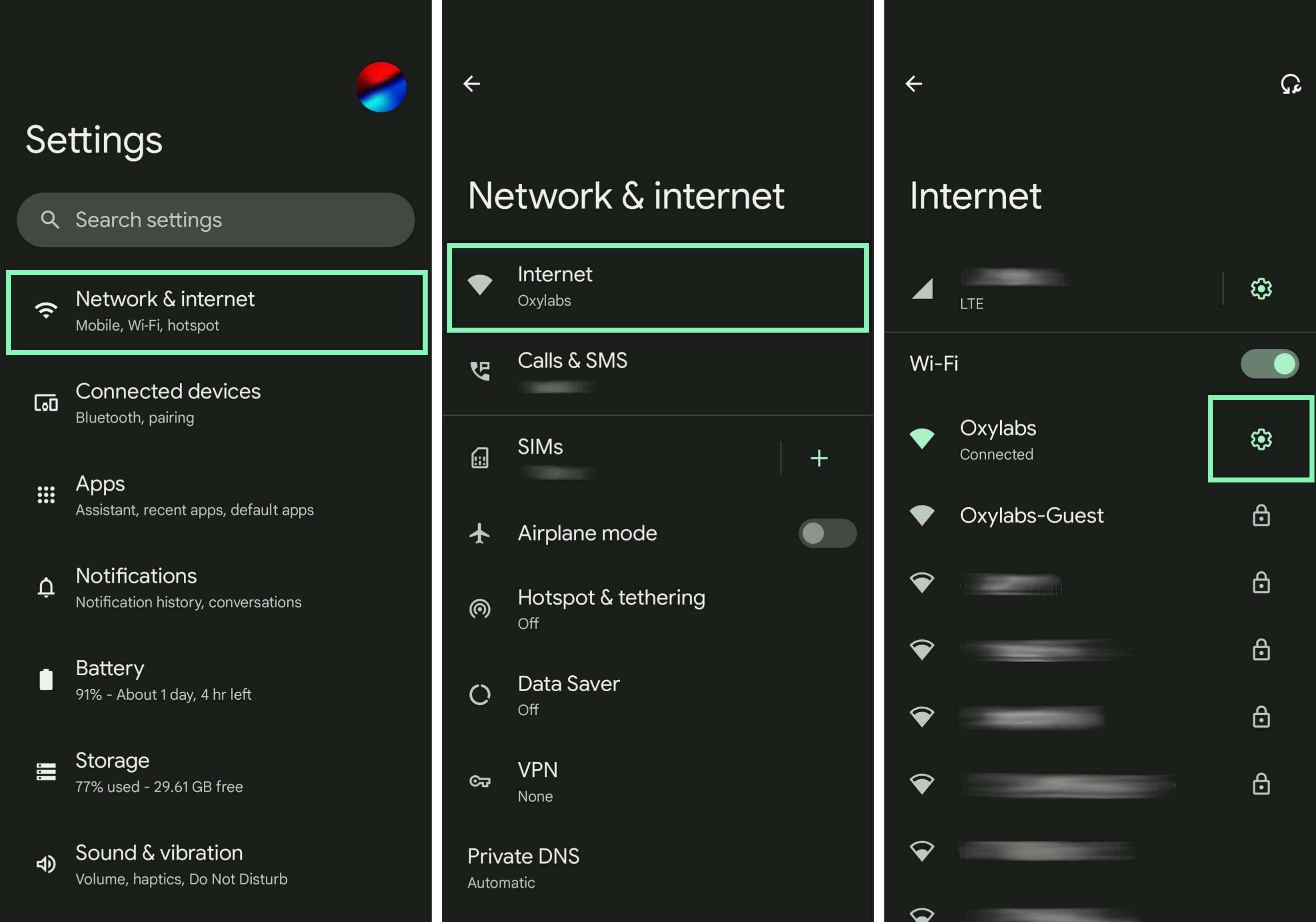 Configuring Wi-Fi network settings