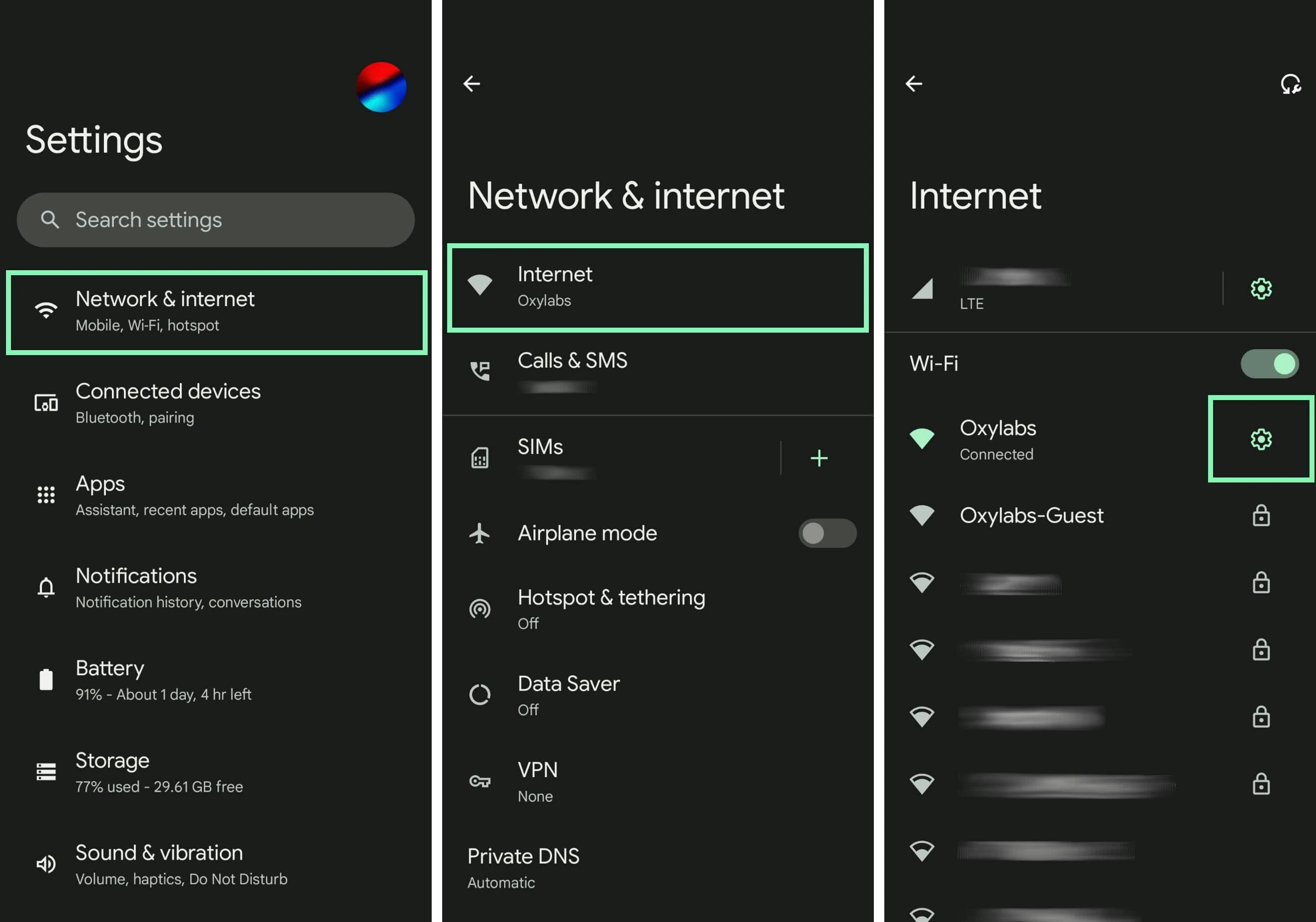 Configuring Wi-Fi network settings