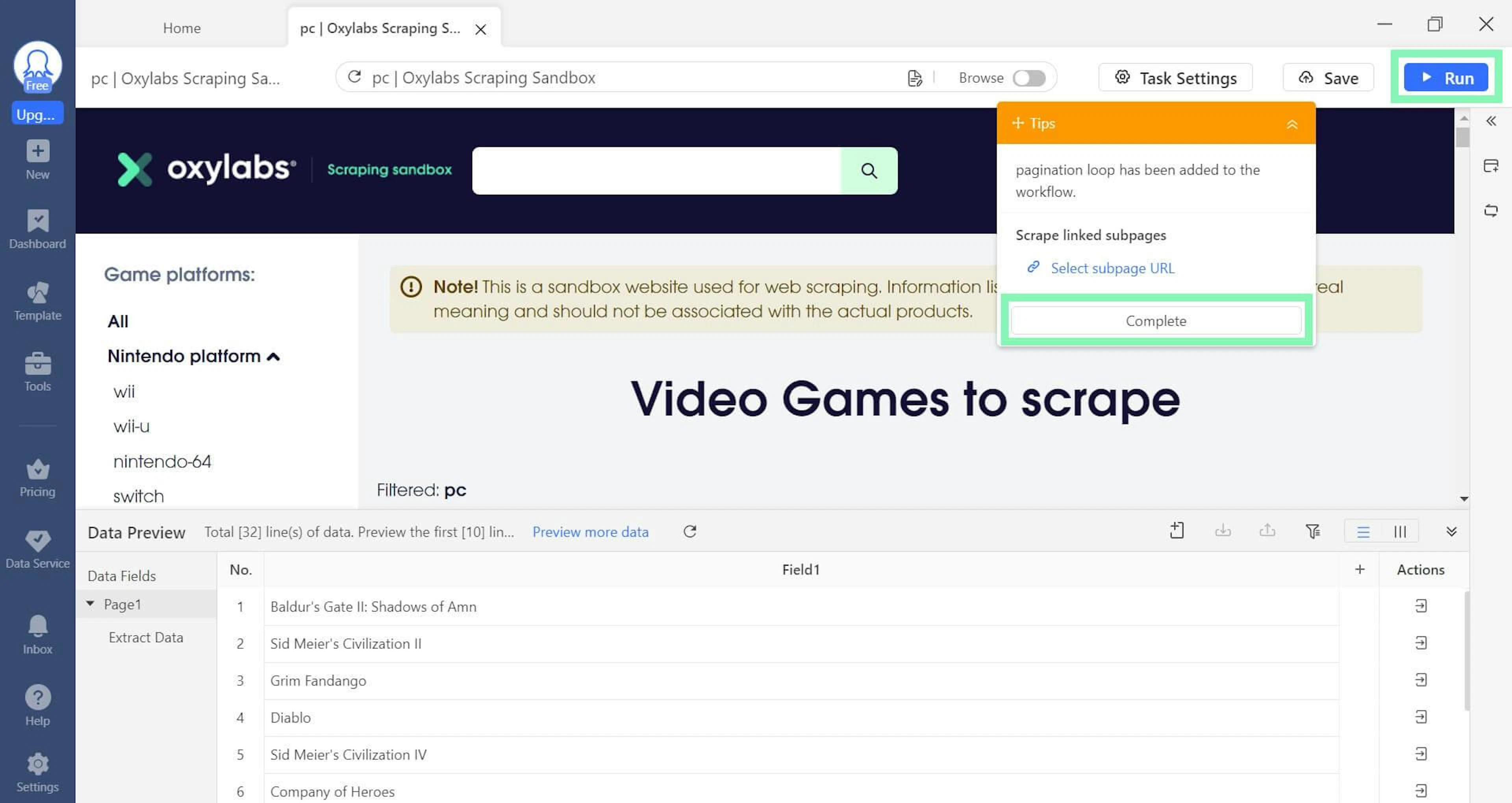 Completing the setup and running the scraper
