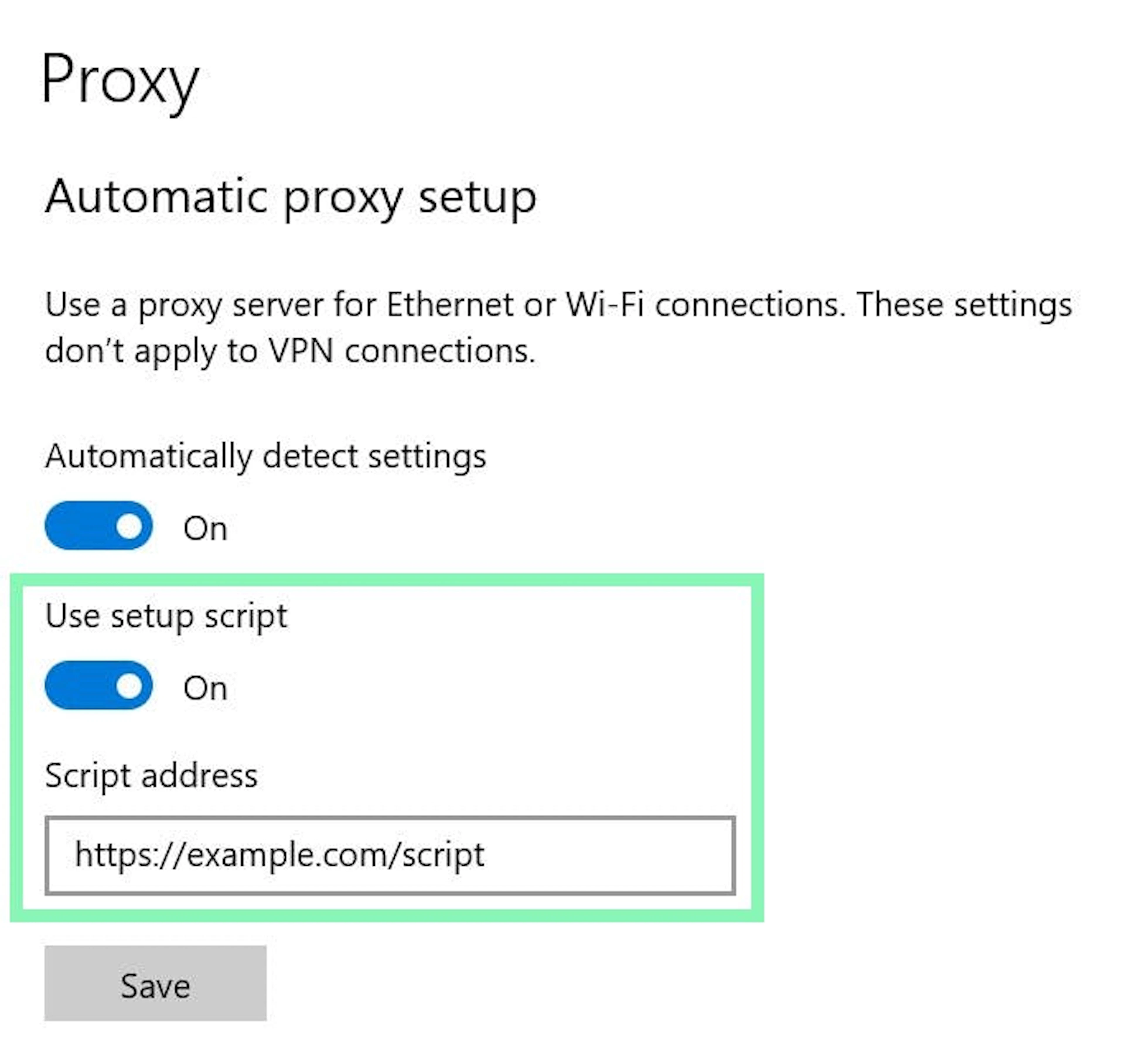 Enabling the script setup
