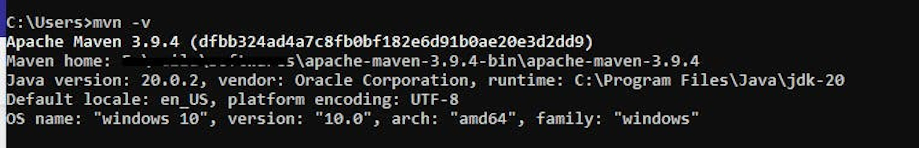 Checking Maven version