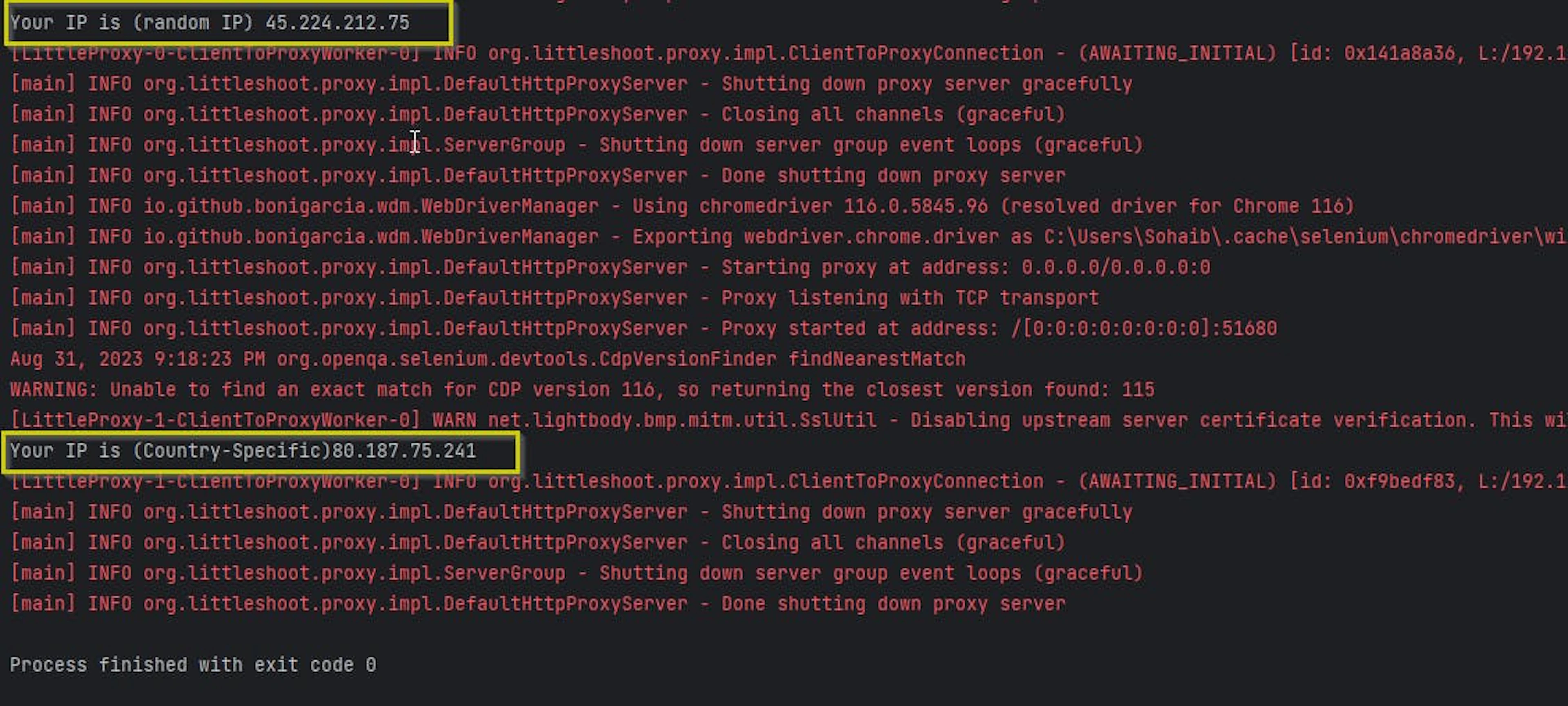 Checking the code output