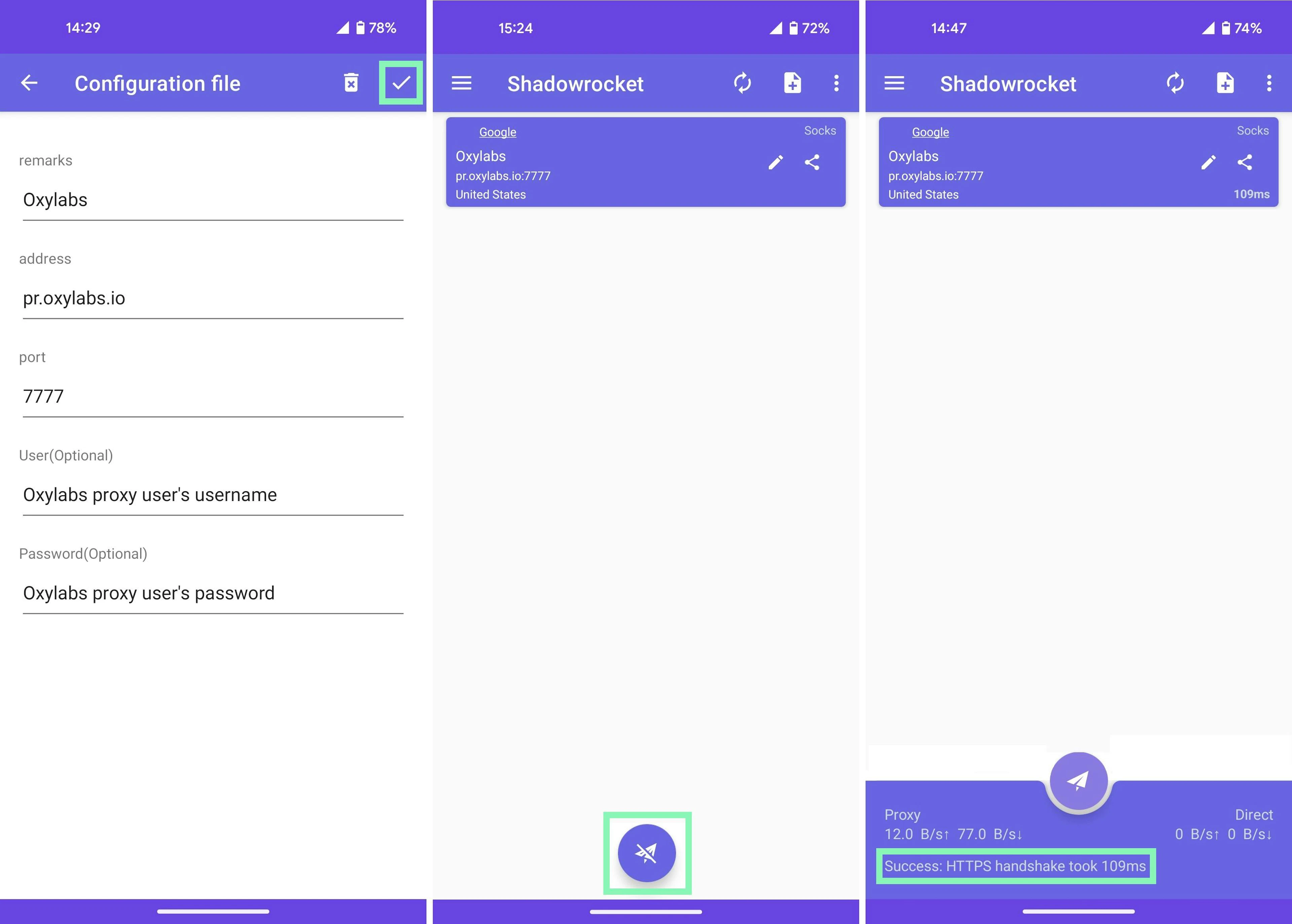 Configuring and testing a proxy