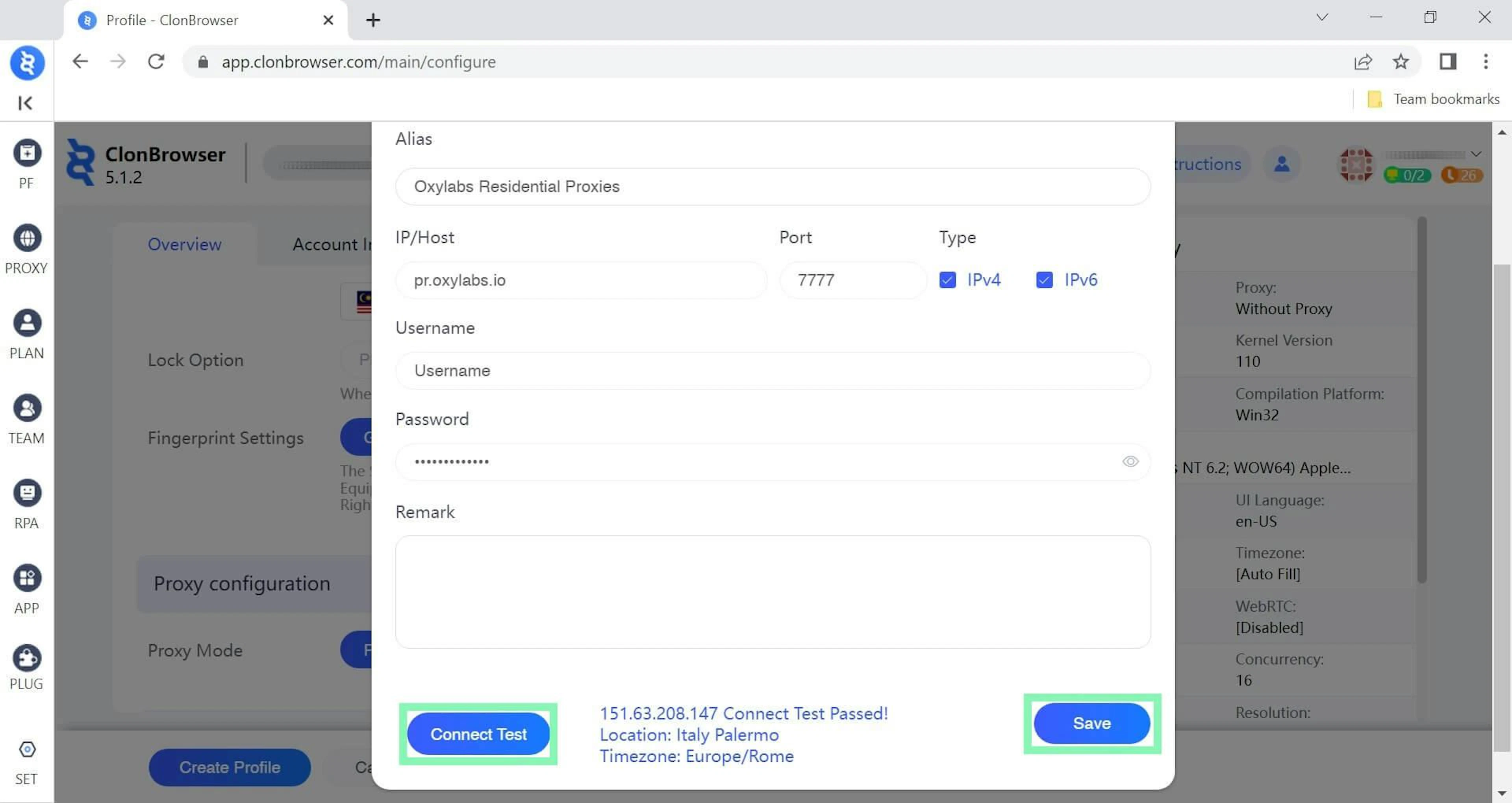 Checking proxy functionality