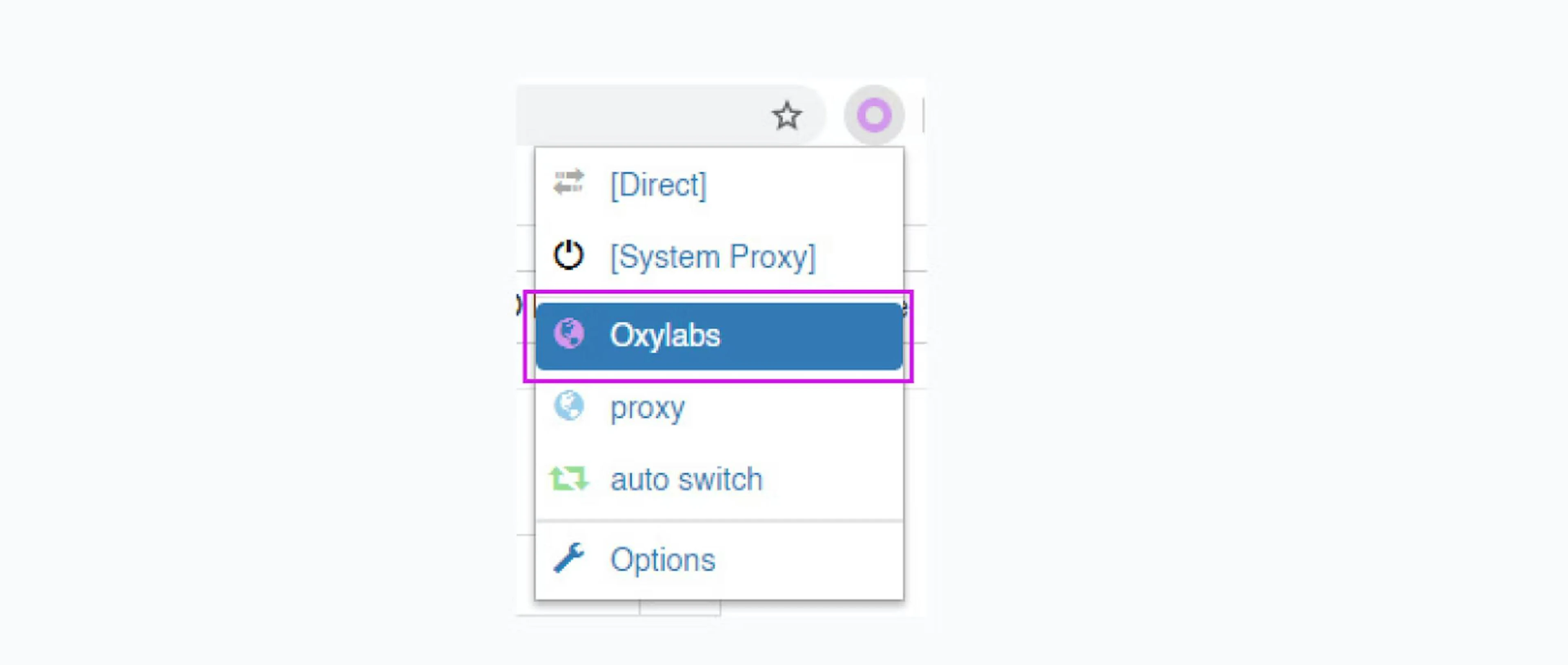 Choosing the newly created proxy