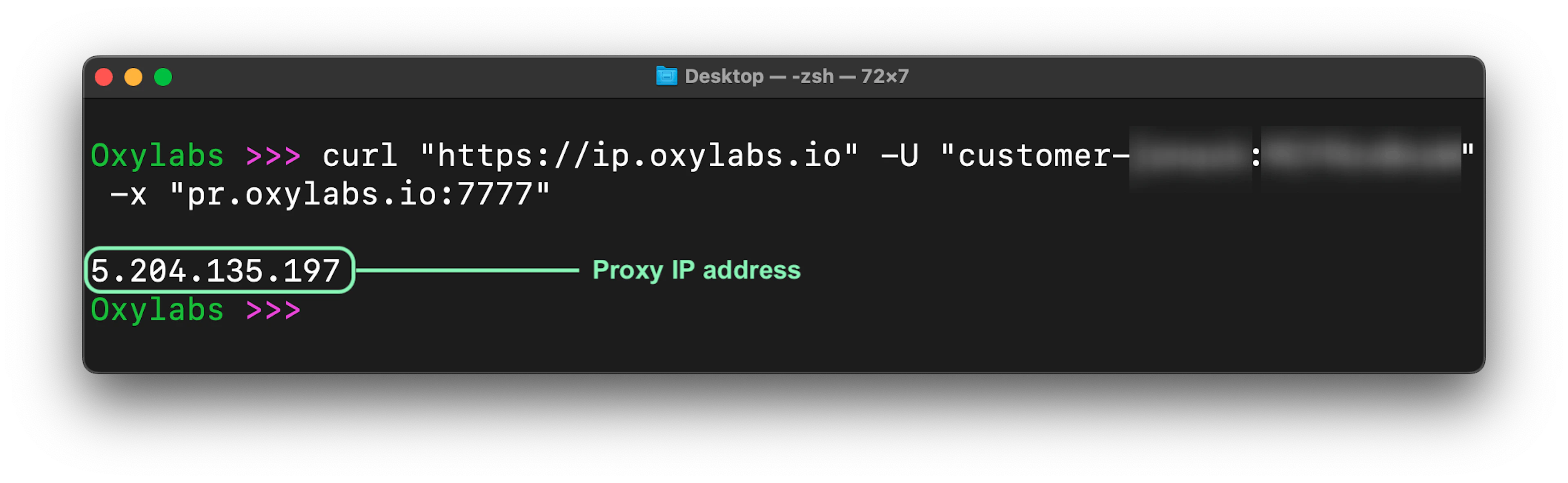 Running the above curl command and checking the IP address in the output