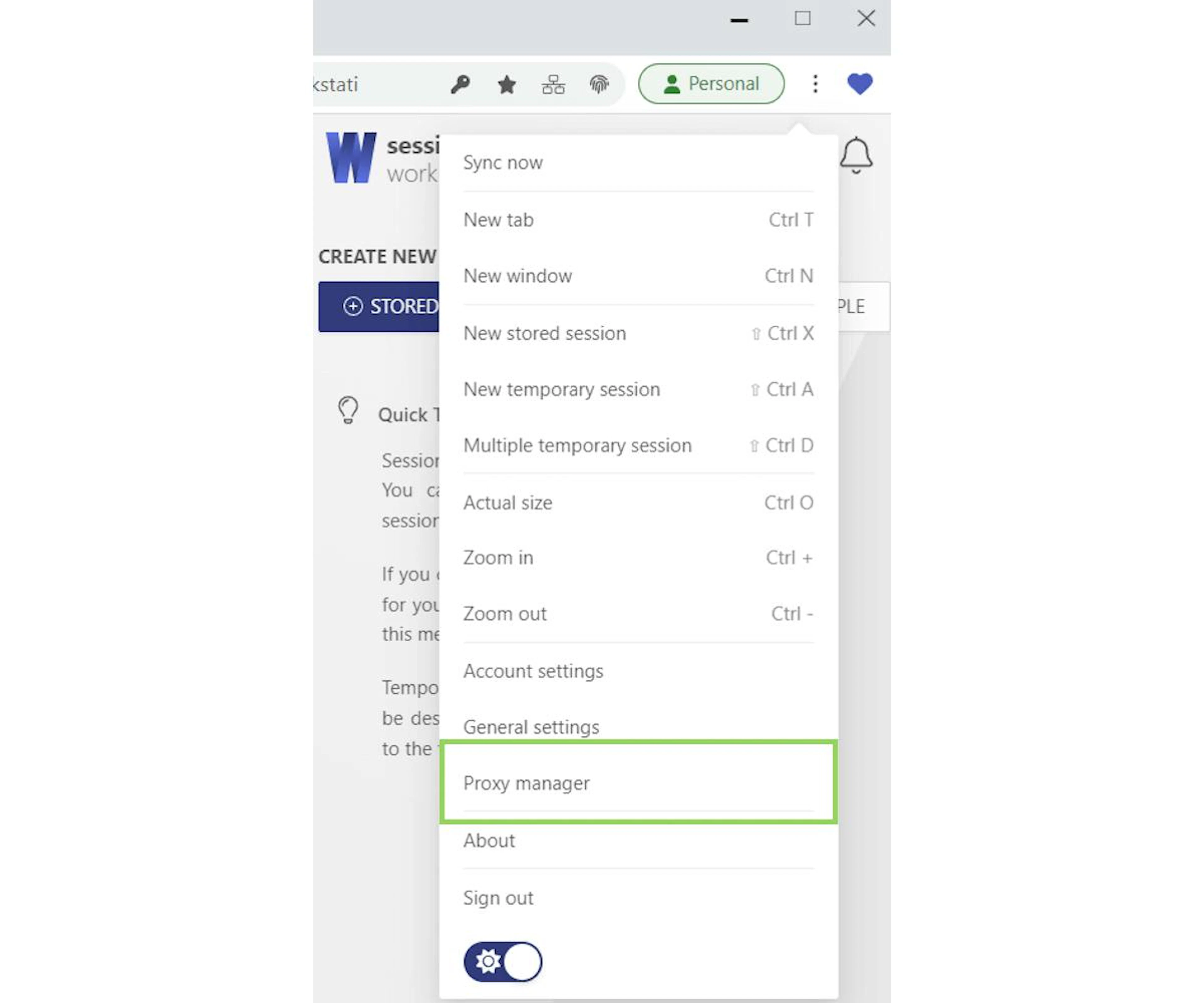 Choosing the proxy manager