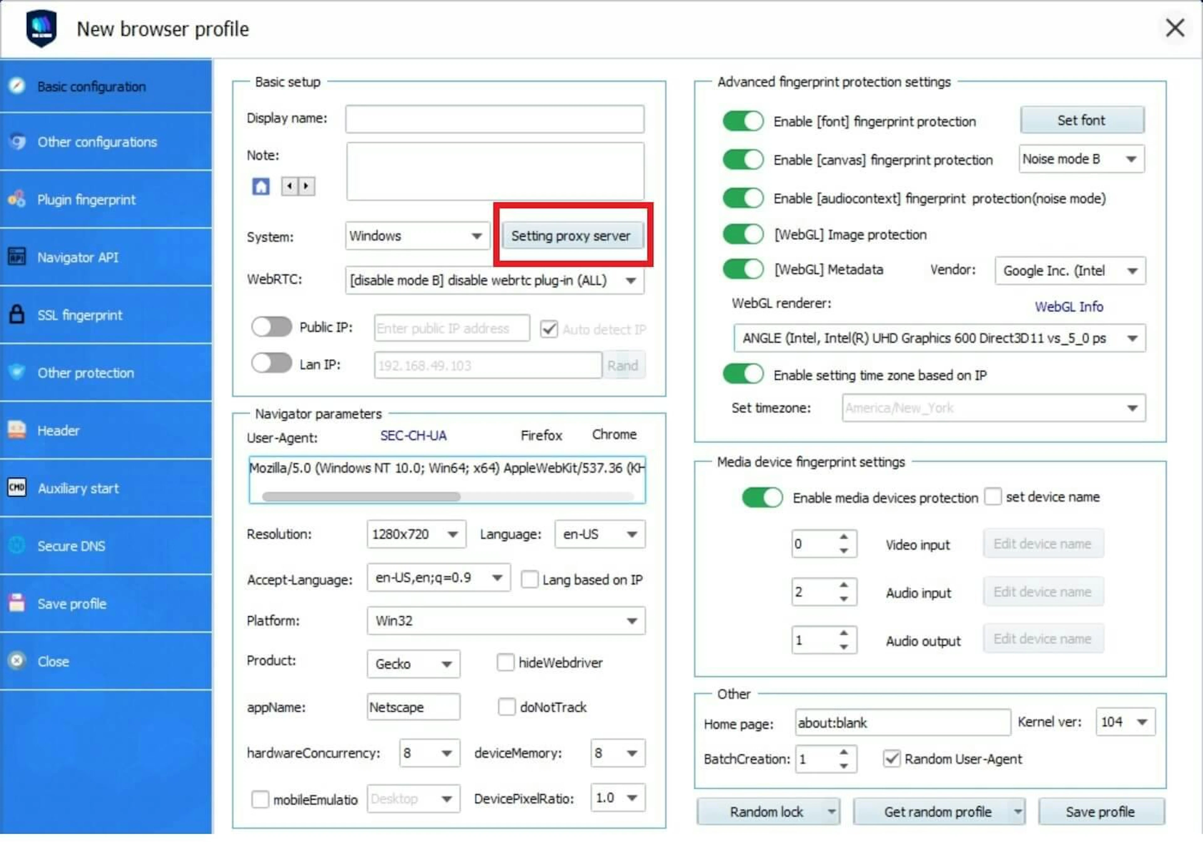 Configuring VMLogin proxy settings