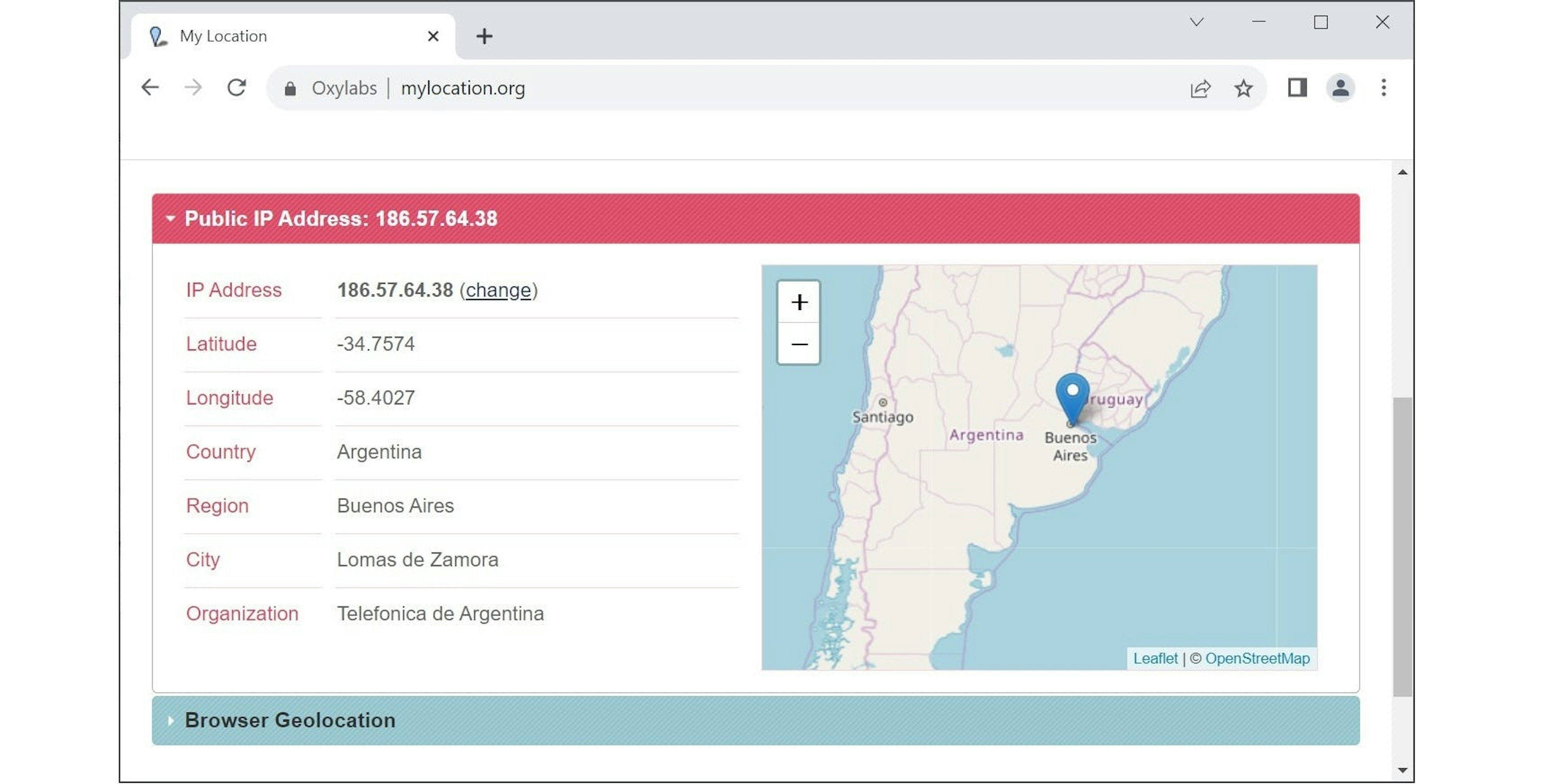 Confirming location preferences