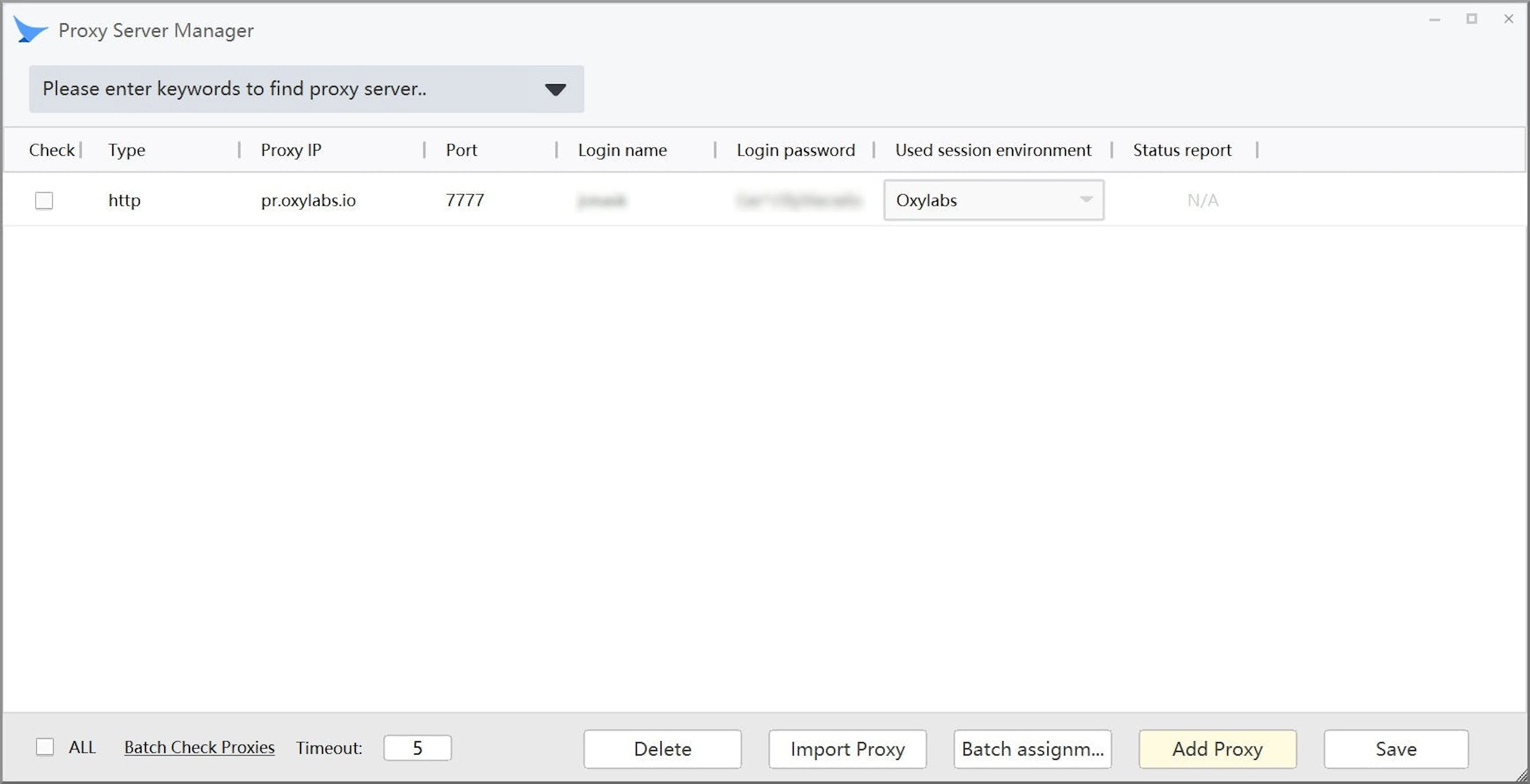Managing a proxy list