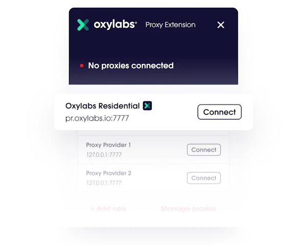 Easy proxy management via one click