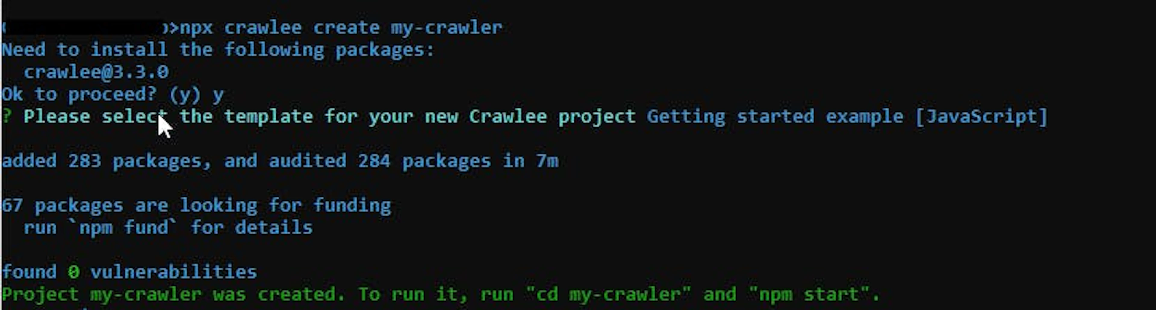 installation message