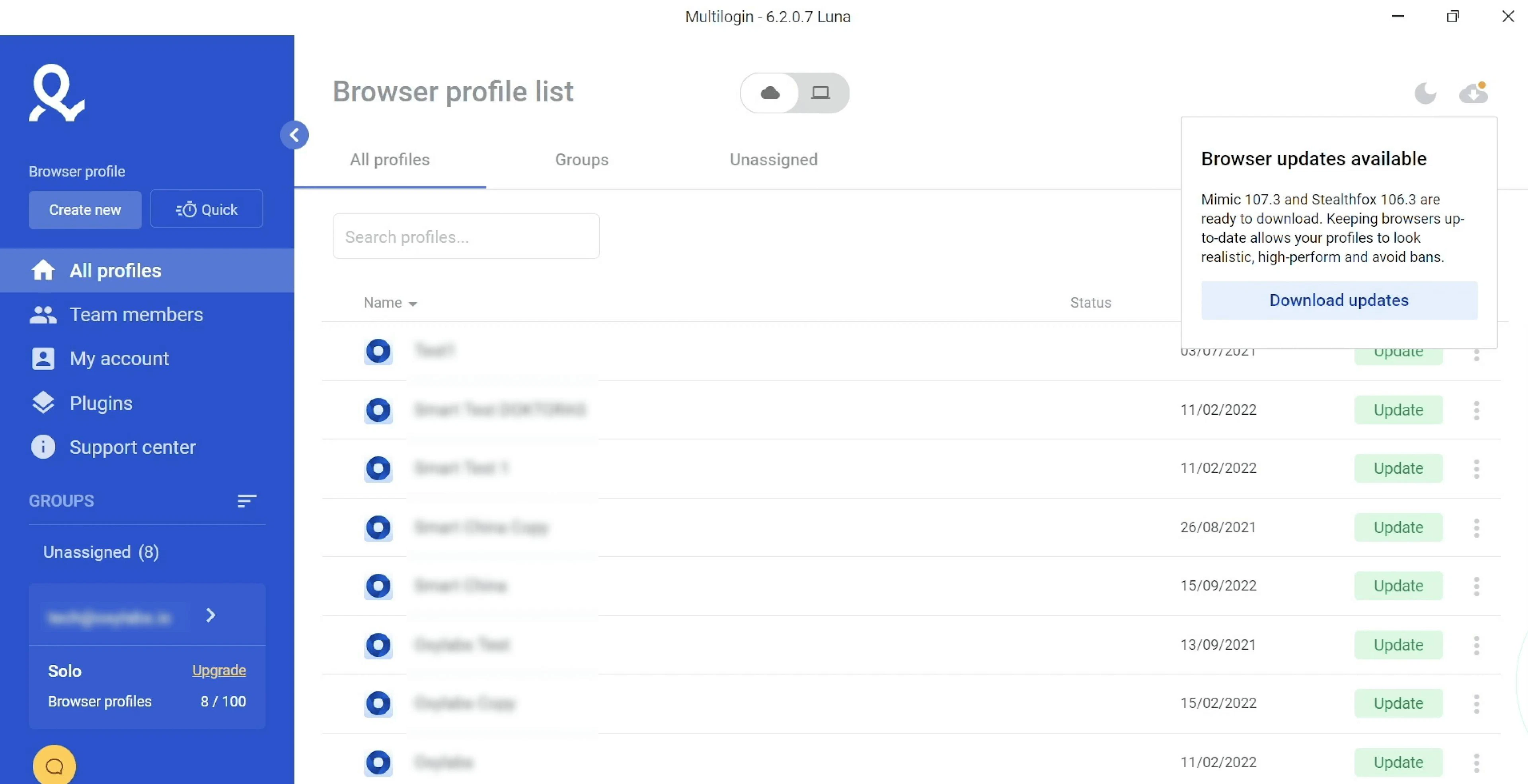 Multilogin Dashboard