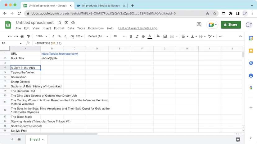 How to Scrape Website Data With Google Sheets