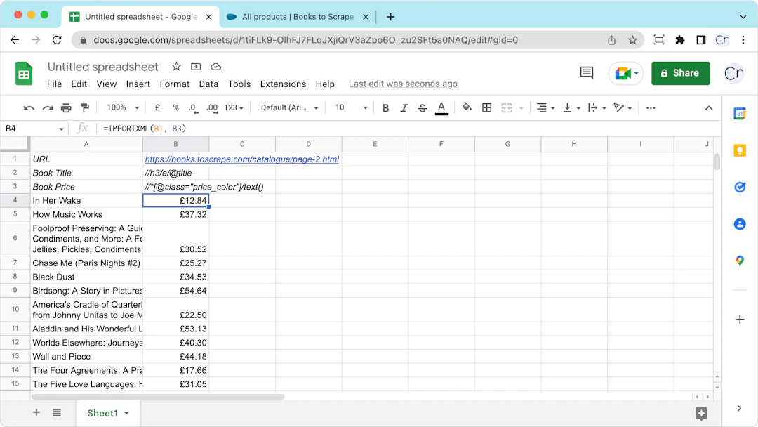 How to Scrape Website Data With Google Sheets