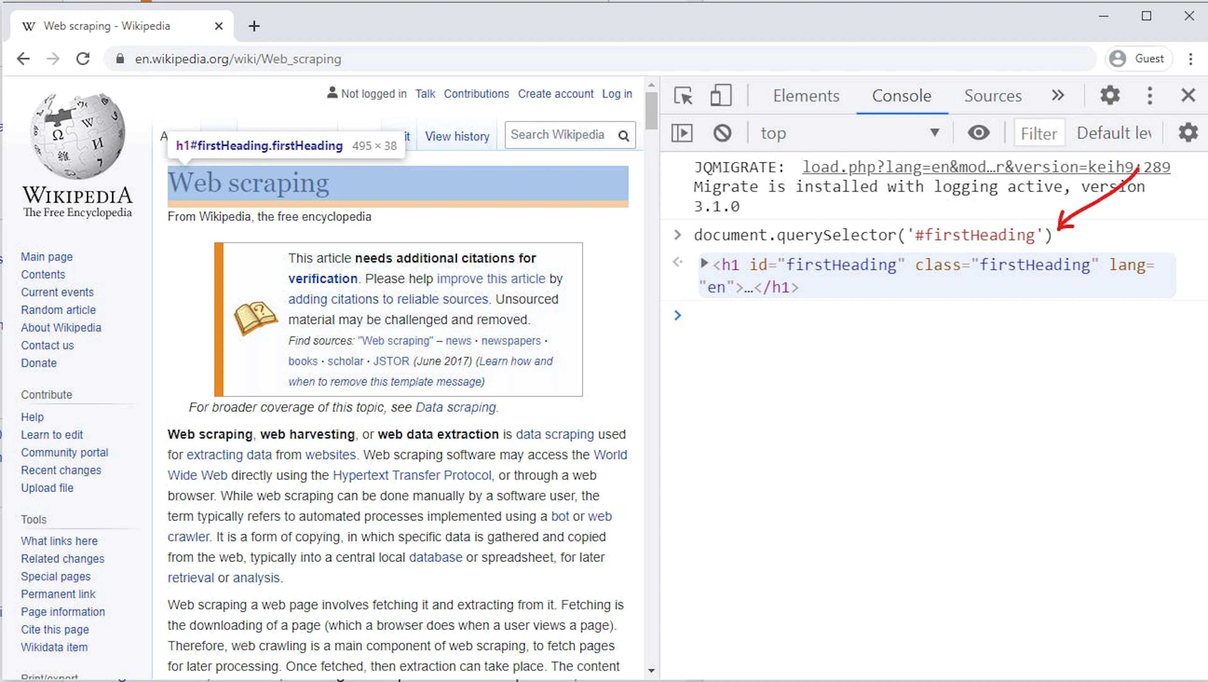 Puppeteer Tutorial Wiki example