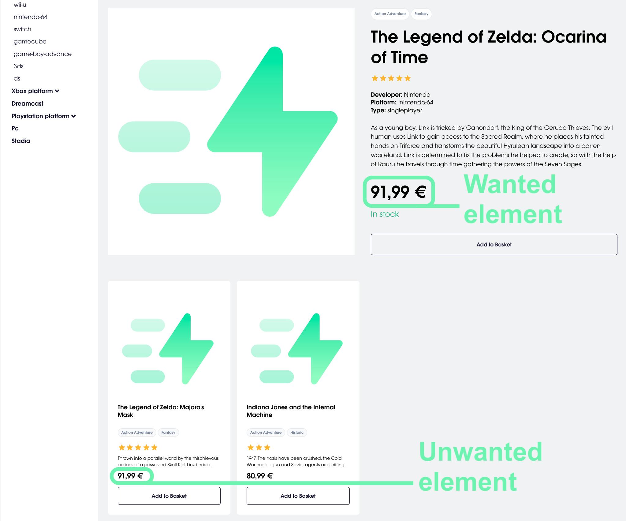 The 91.99 price appears twice on the page