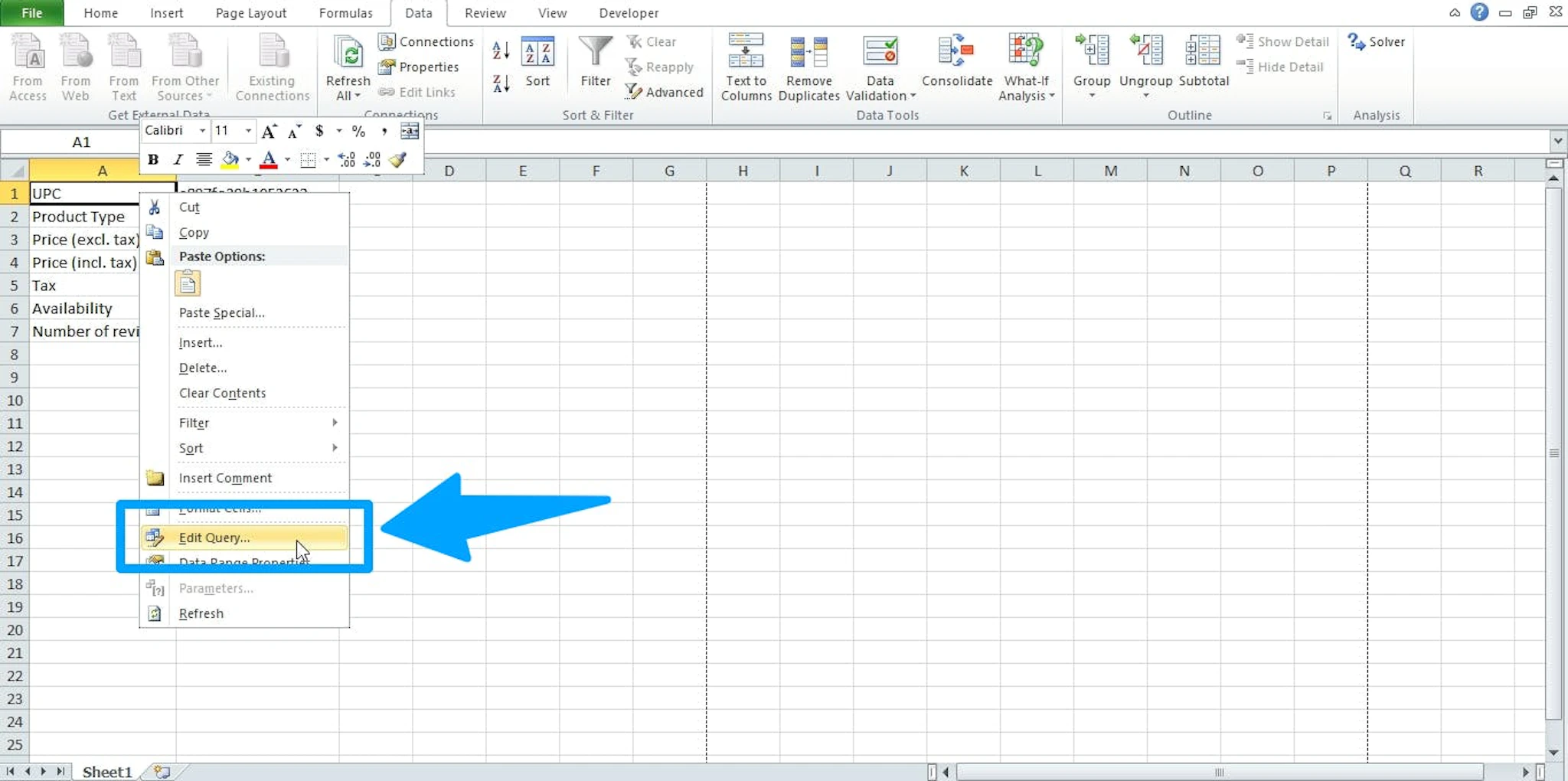 How to Extract Data from Website to Excel with Web Query