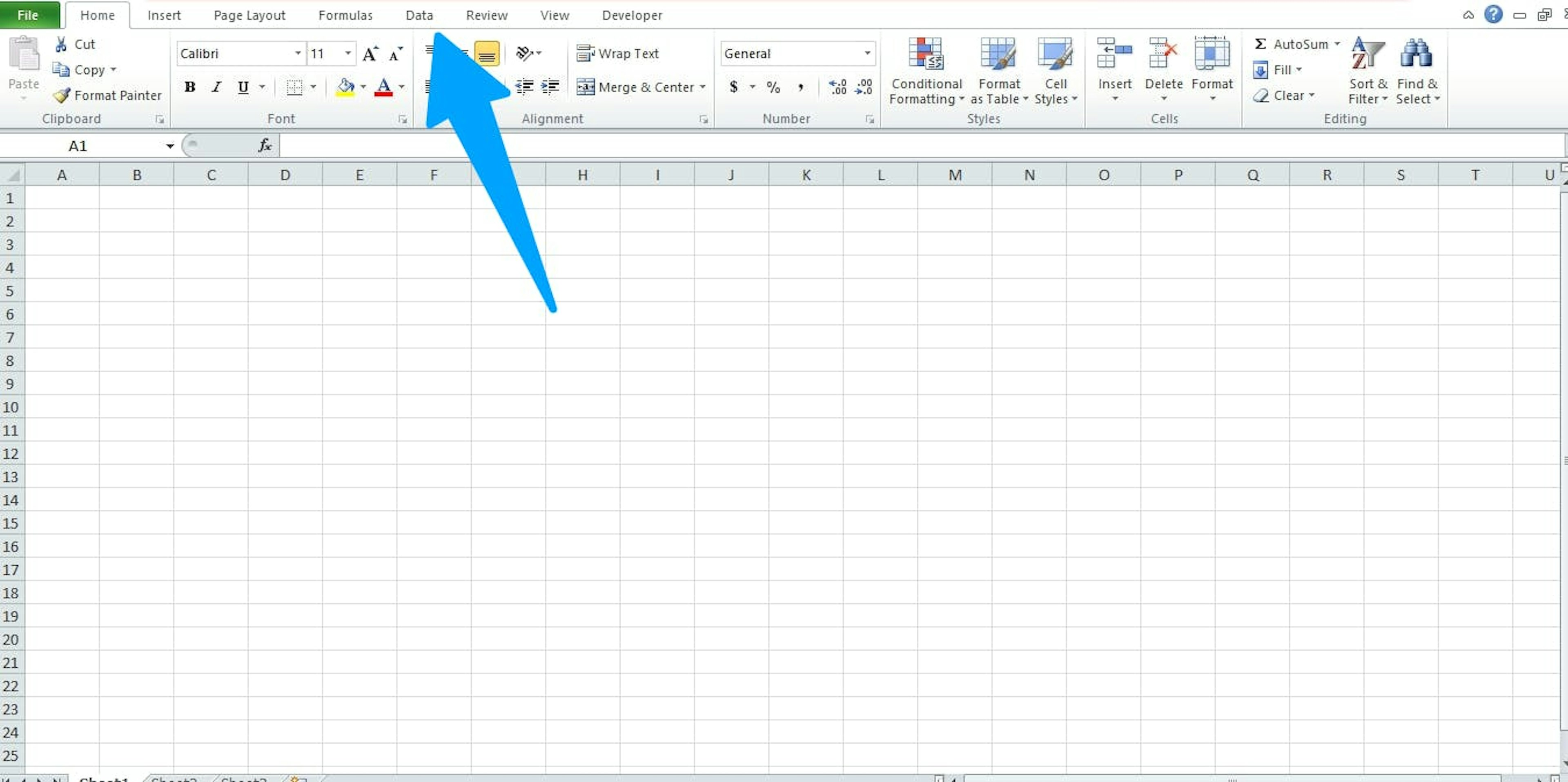 Click on "Data" from the menu
