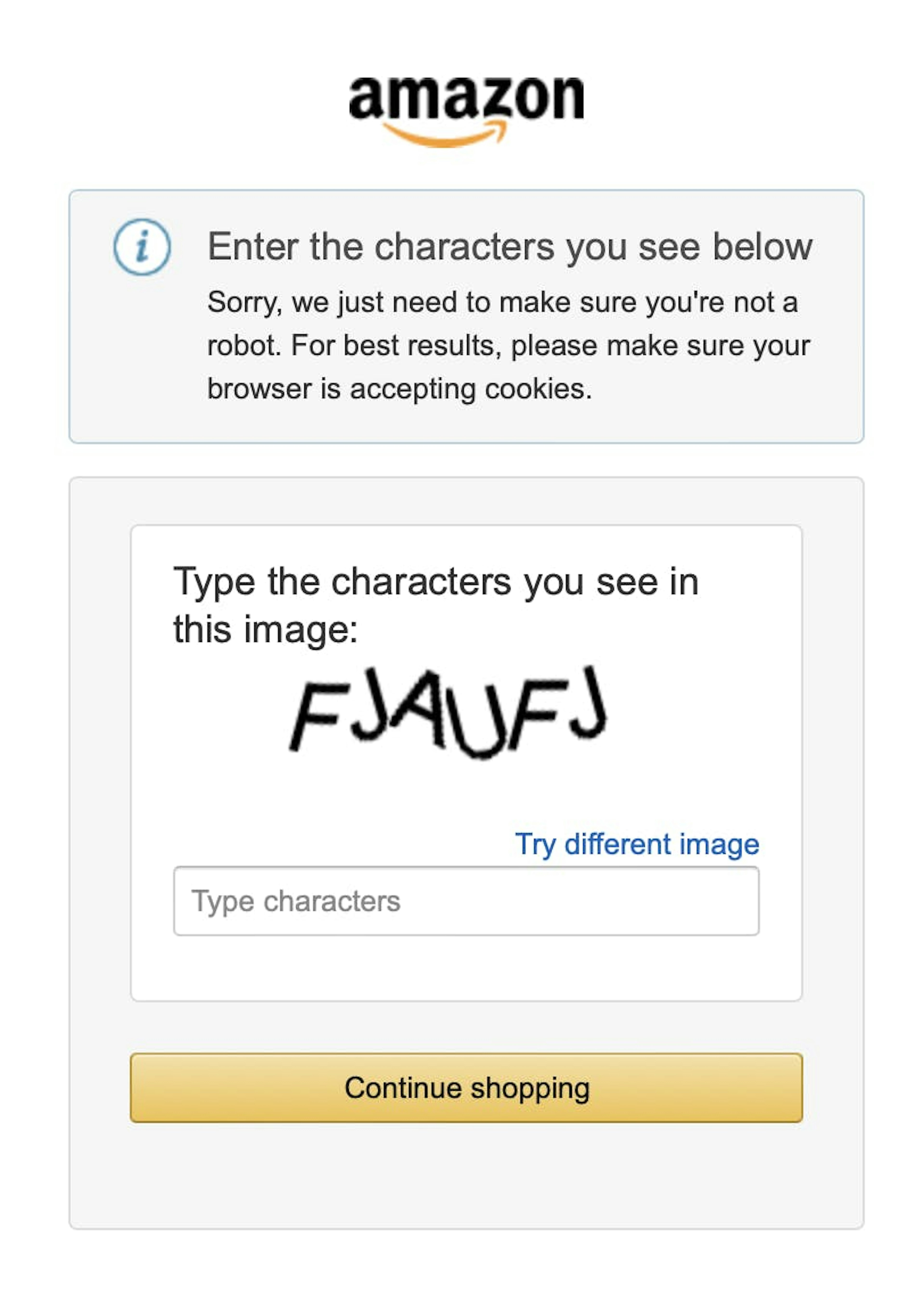 amazon captcha bypass tutorial – screenshot of running into captcha while scraping amazon