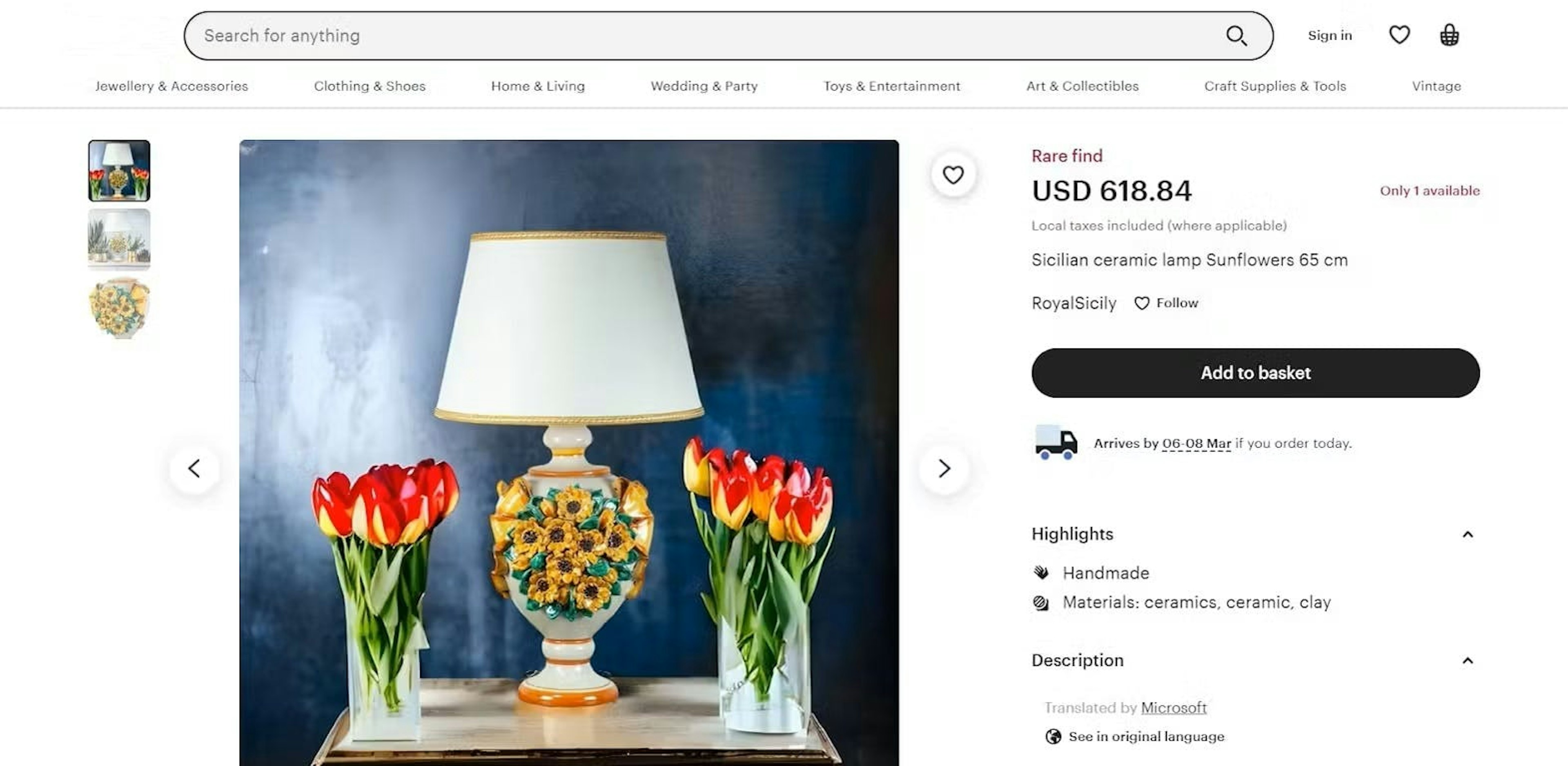 Etsy product page