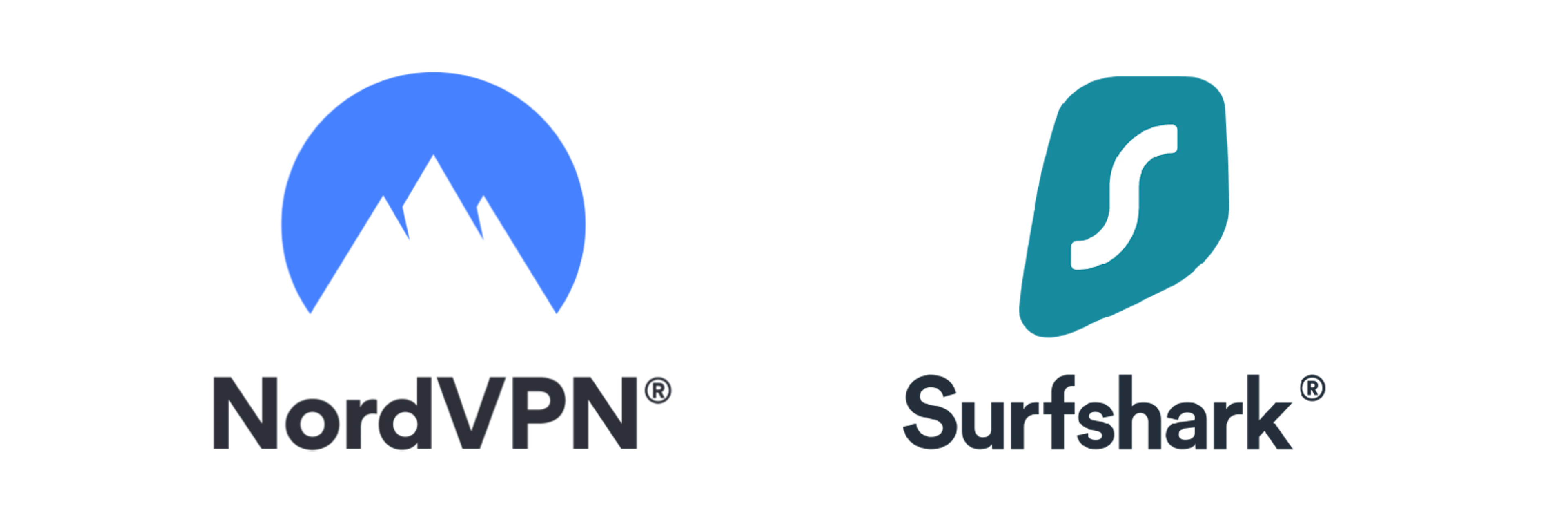 Nord vpn and Surfshark logo