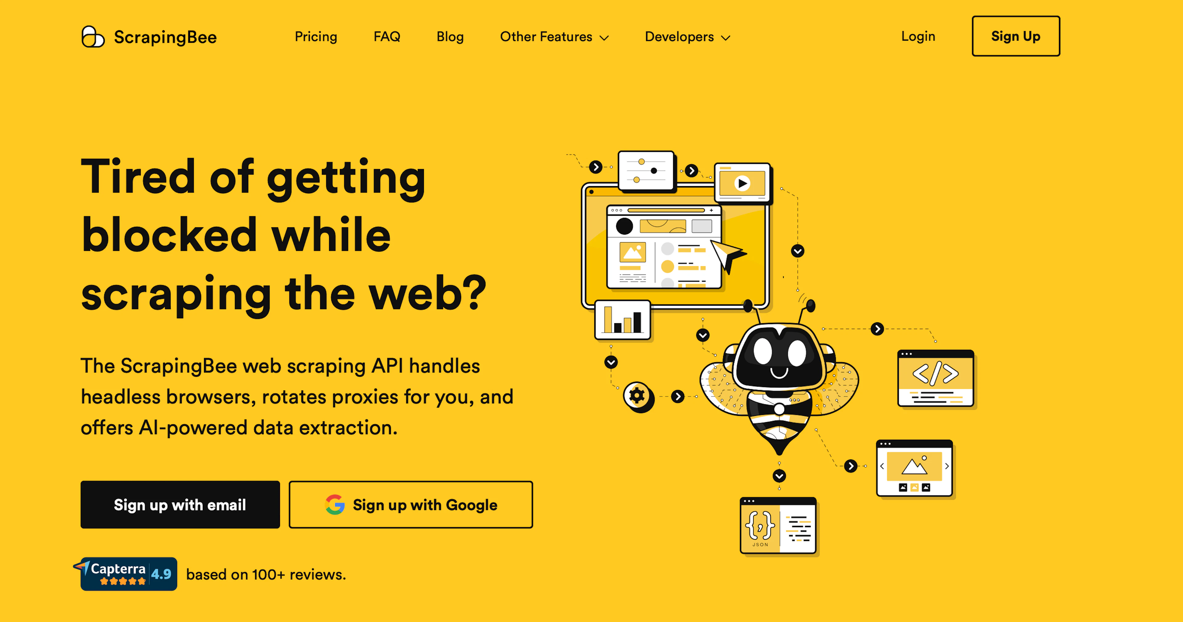 ScrapingBee homepage