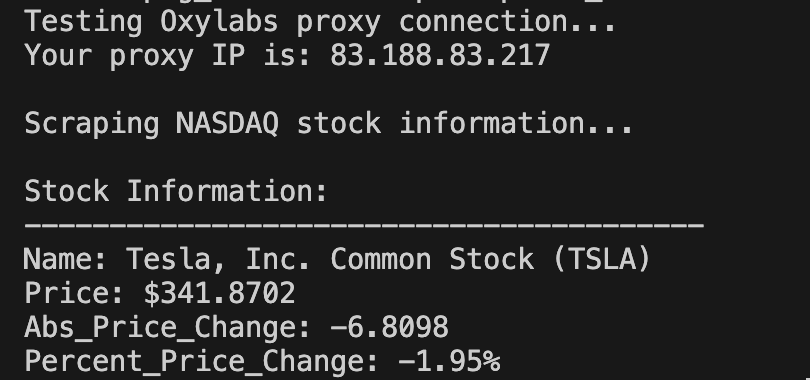 nasdaq market trends – scraped data example