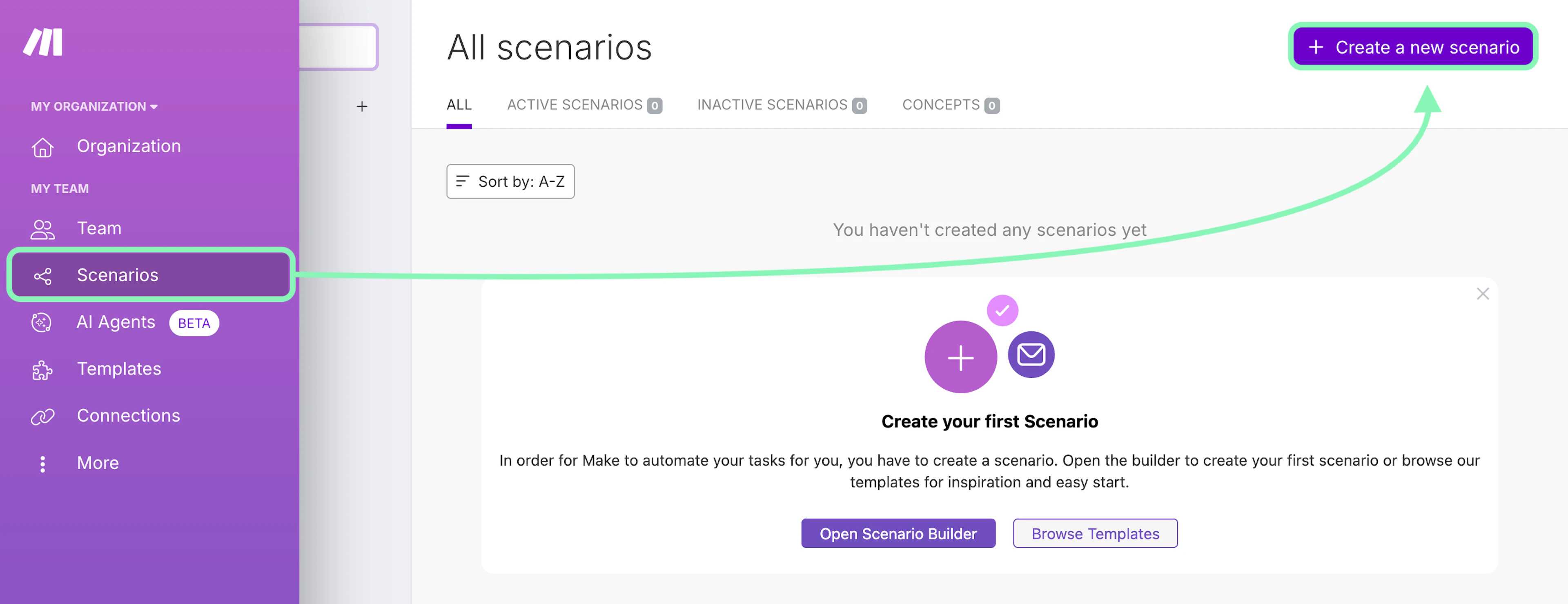 Creating a scenario