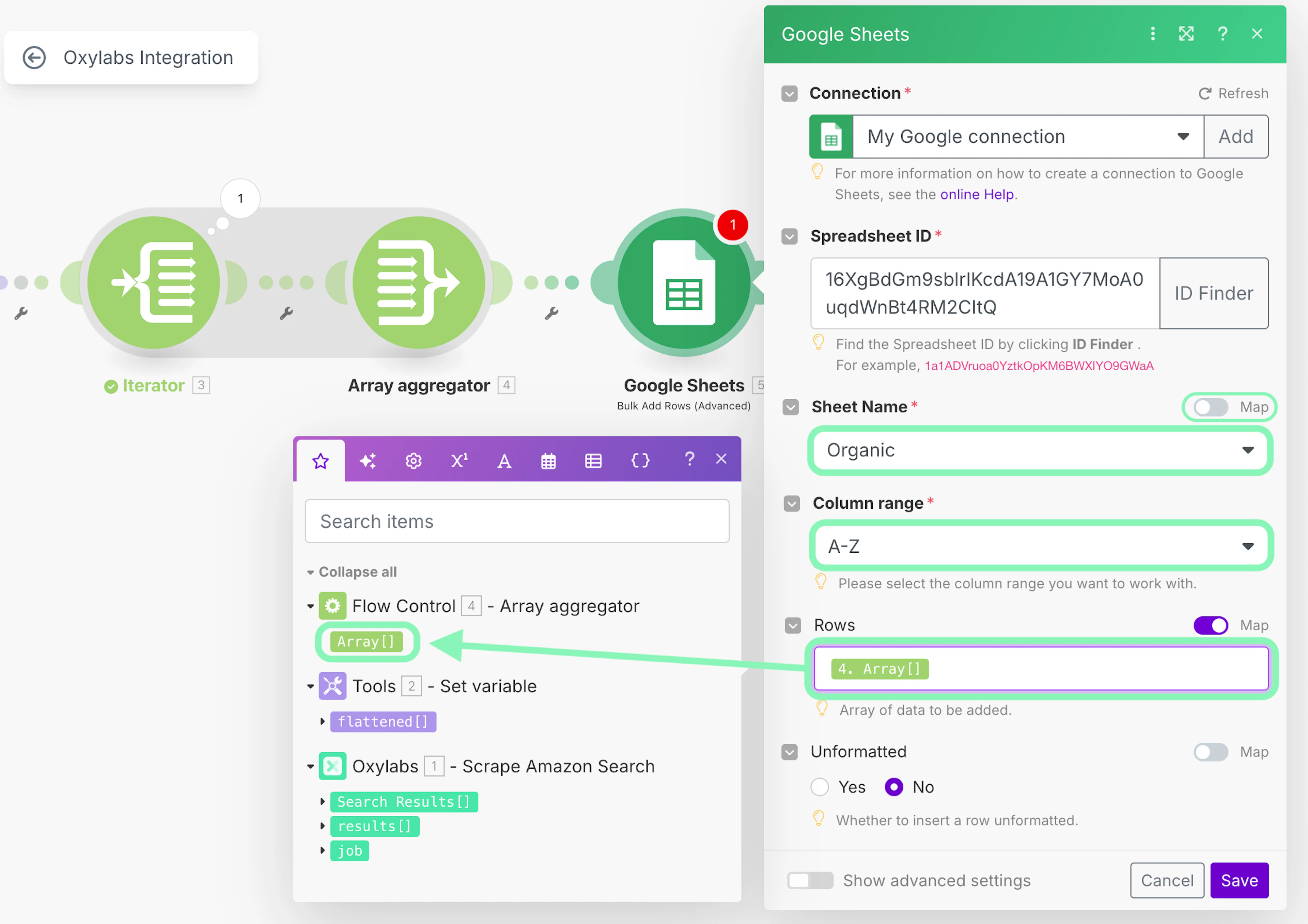 Setting up Google Sheets